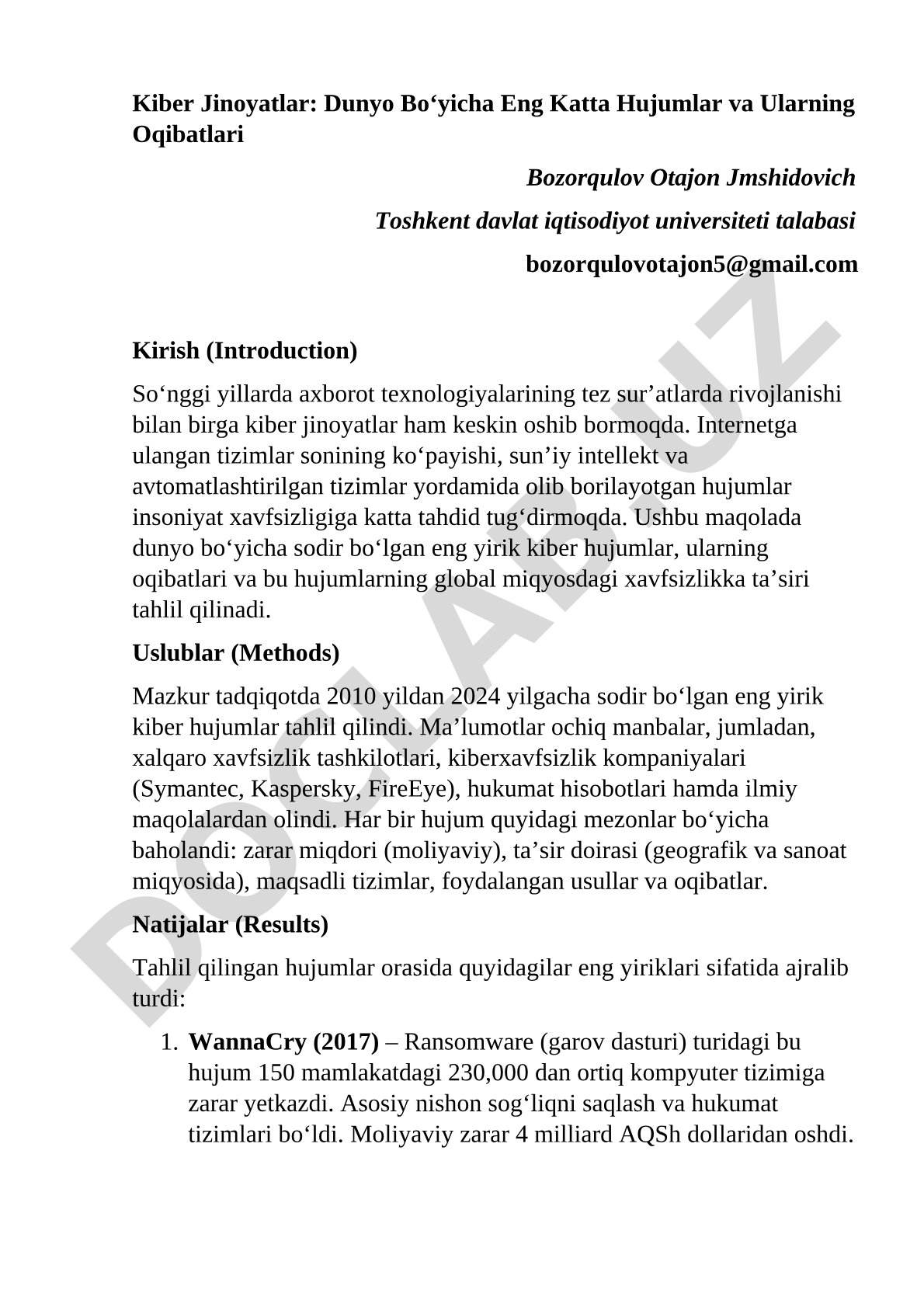 Kiber Jinoyatlar: Dunyo Bo‘yicha Eng Katta Hujumlar va Ularning Oqibatlari