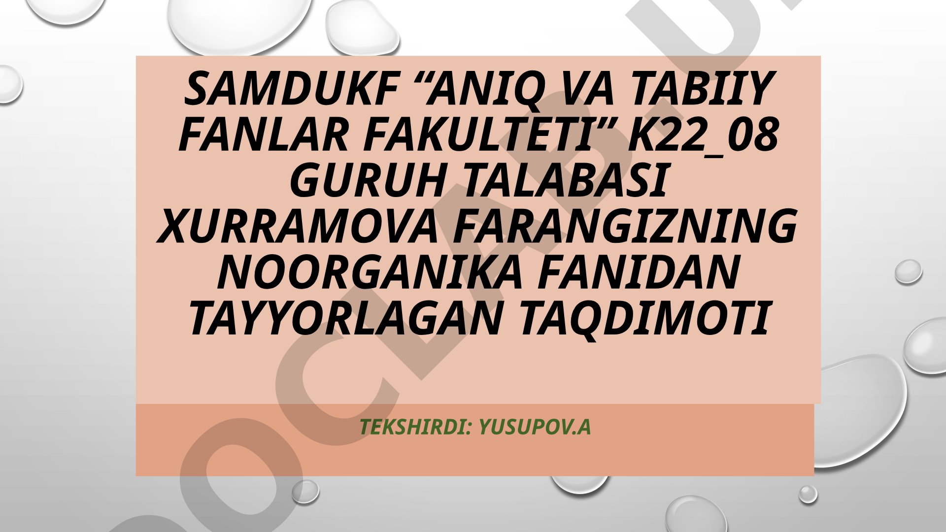M.kyurining kimyoviy kashfiyoti. Radiy birikmalarining xossalari.