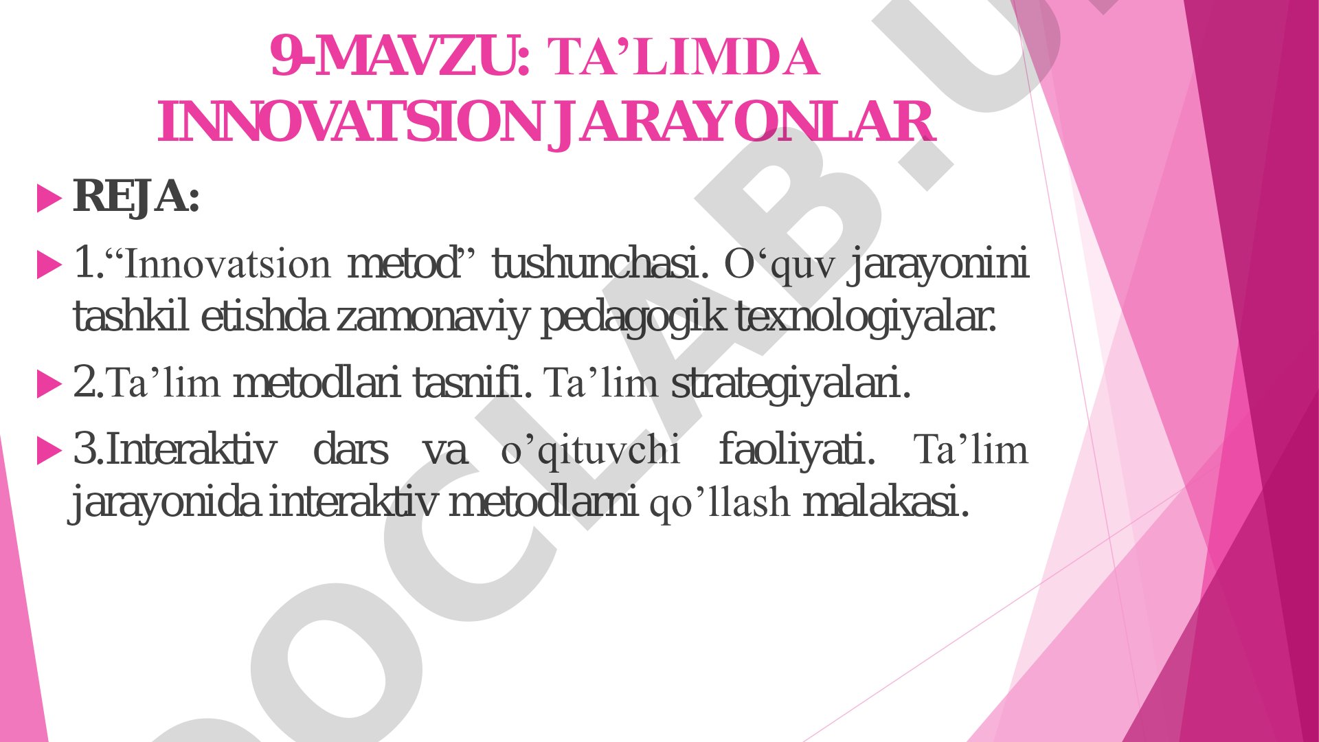 Ta'limda innovatsion jarayonlar