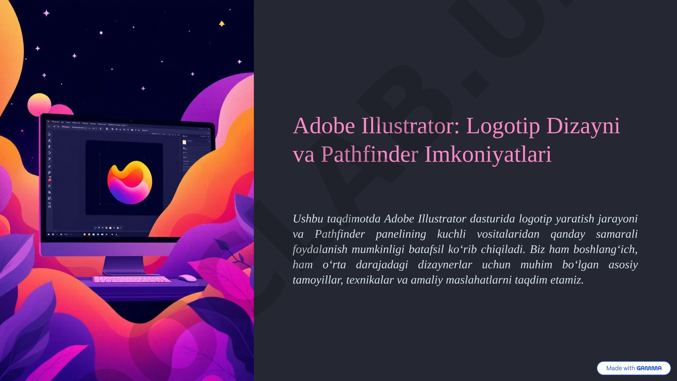 Adobe Illustrator: Logotip Dizayni va Pathfinder Imkoniyatlari