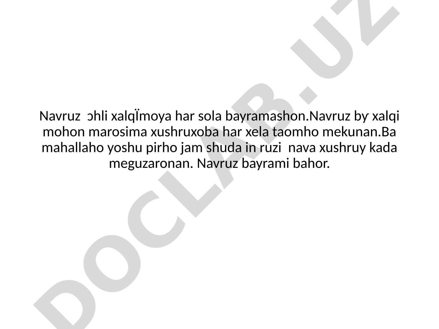 Navruz bayrami: xalq marosimho, taomho va jashnho