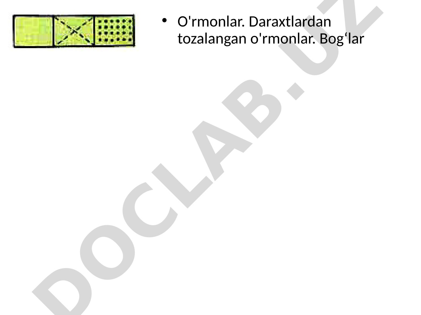 O'rmonlar, daraxtlardan tozalangan o'rmonlar va bog'lar haqida