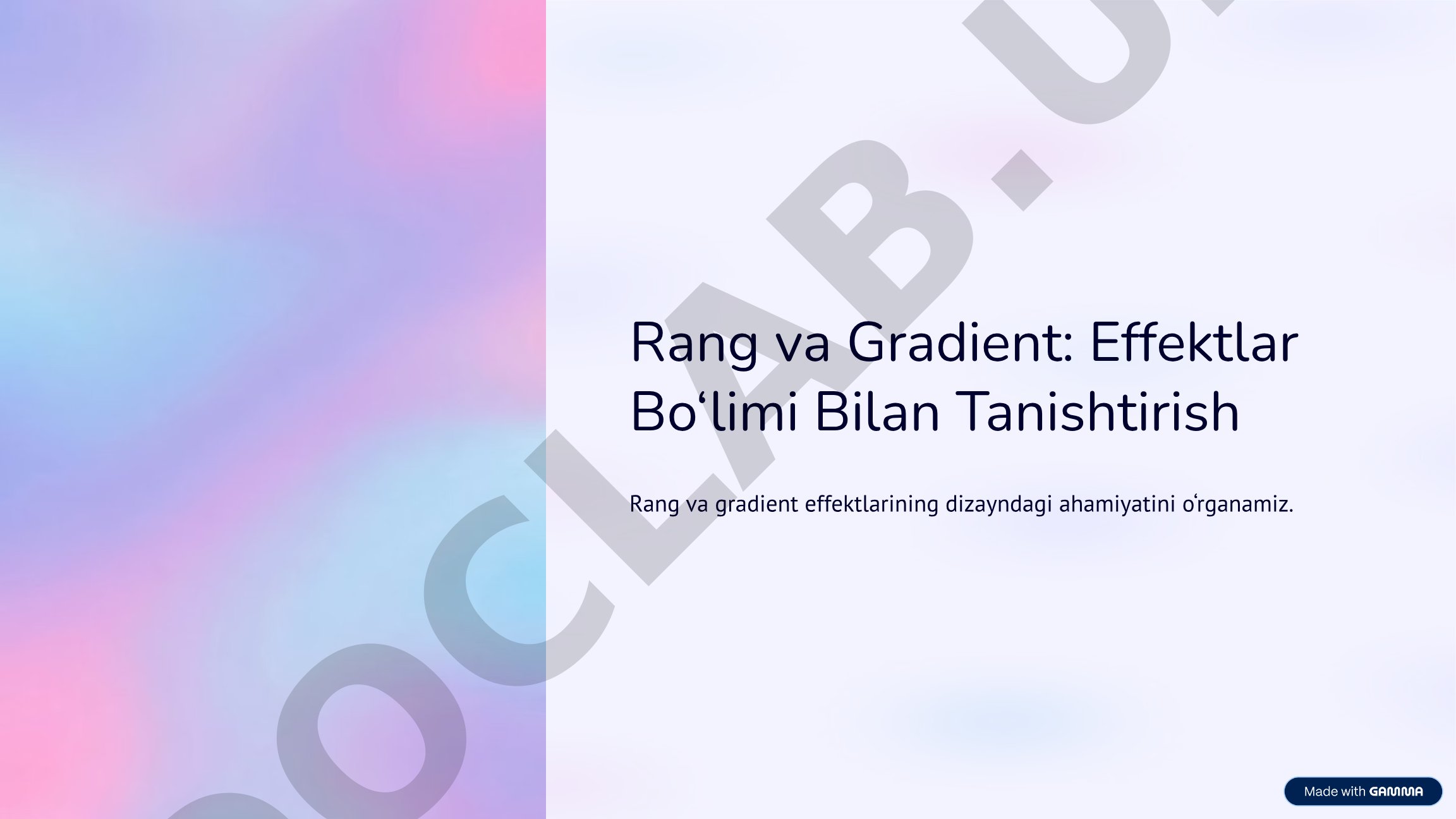 Rang va gradient effektlari