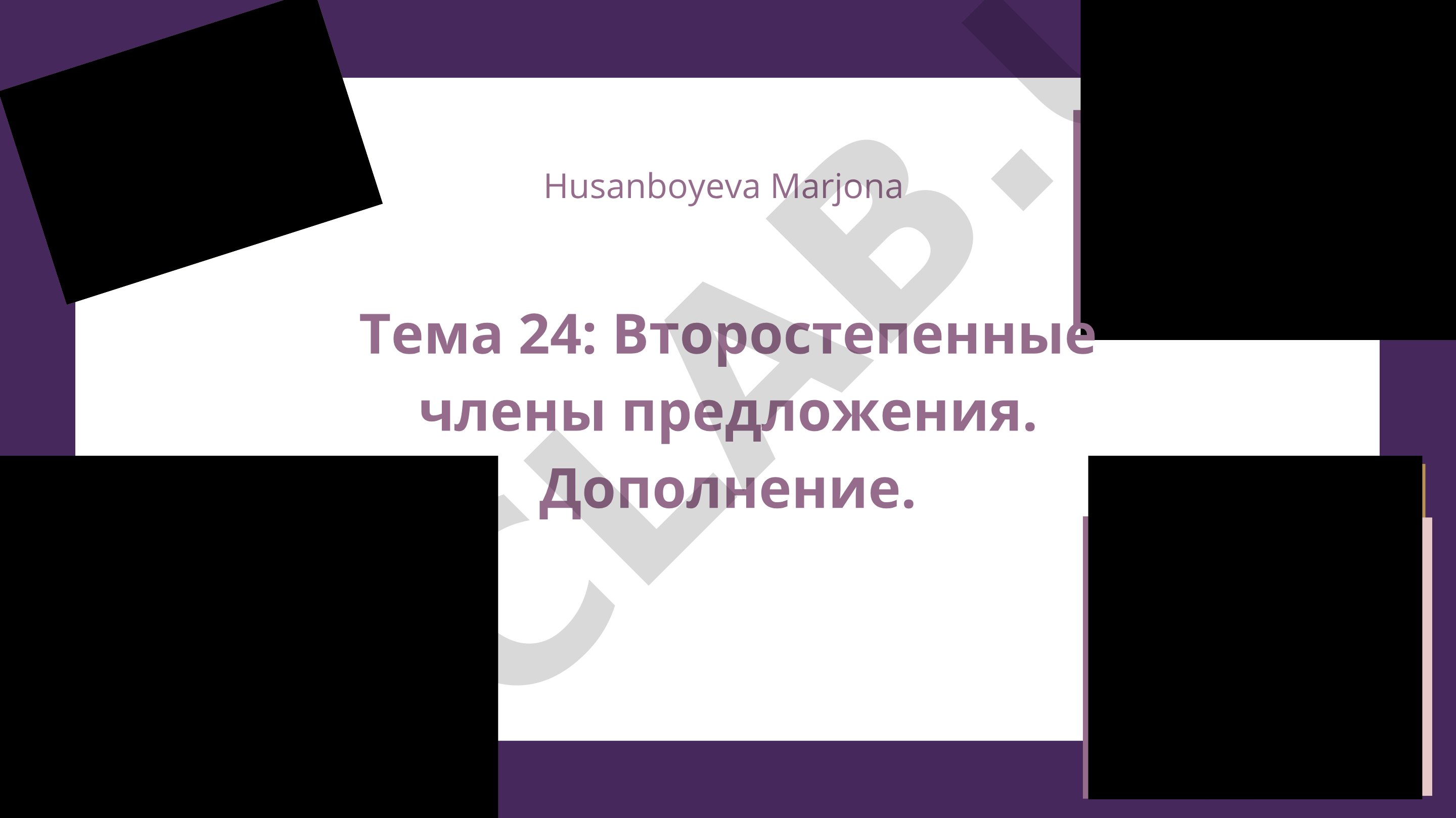 Второстепенные члены предложения. Дополнение