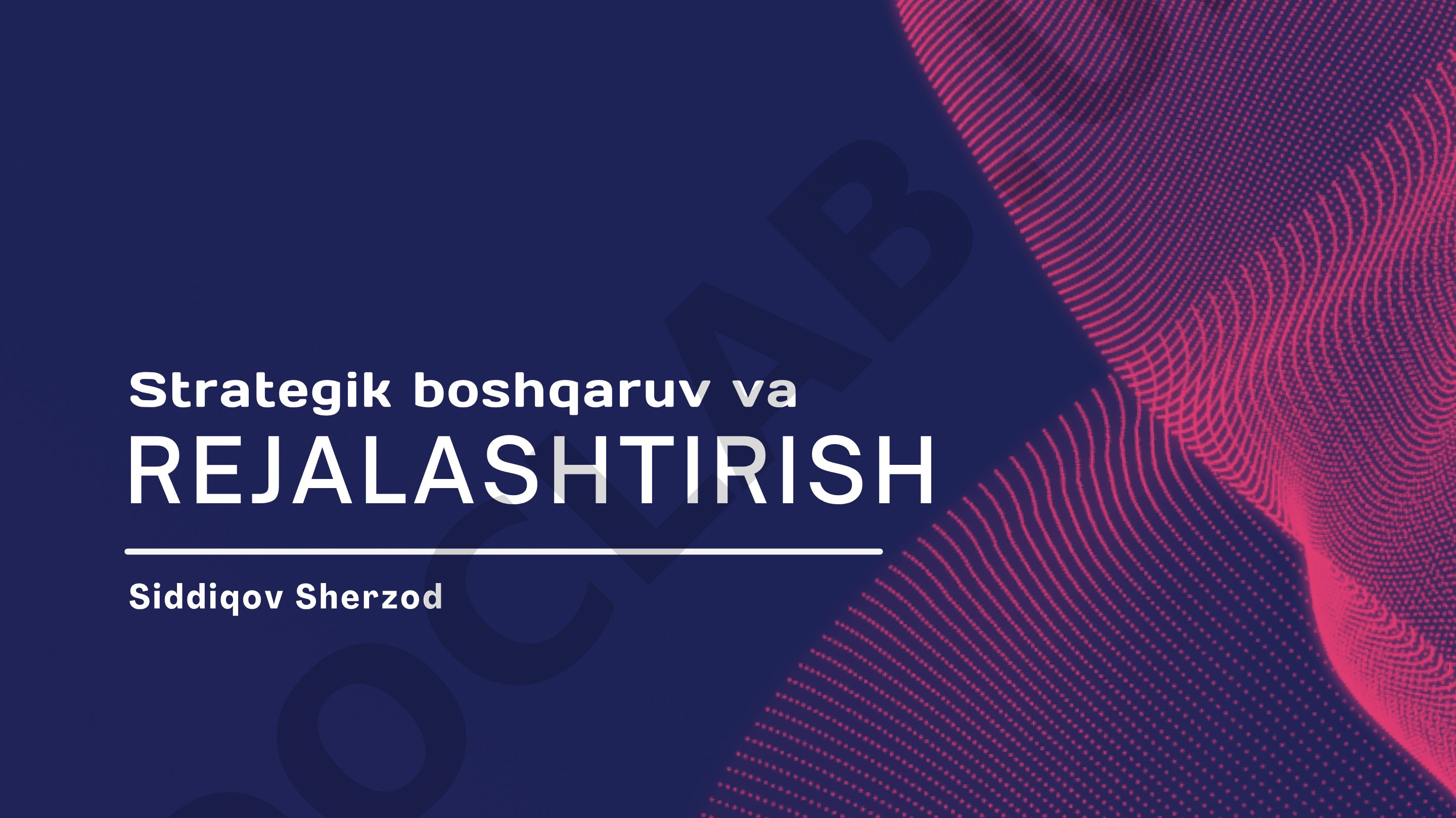 Strategik boshqaruv va rejalashtirish test savollari