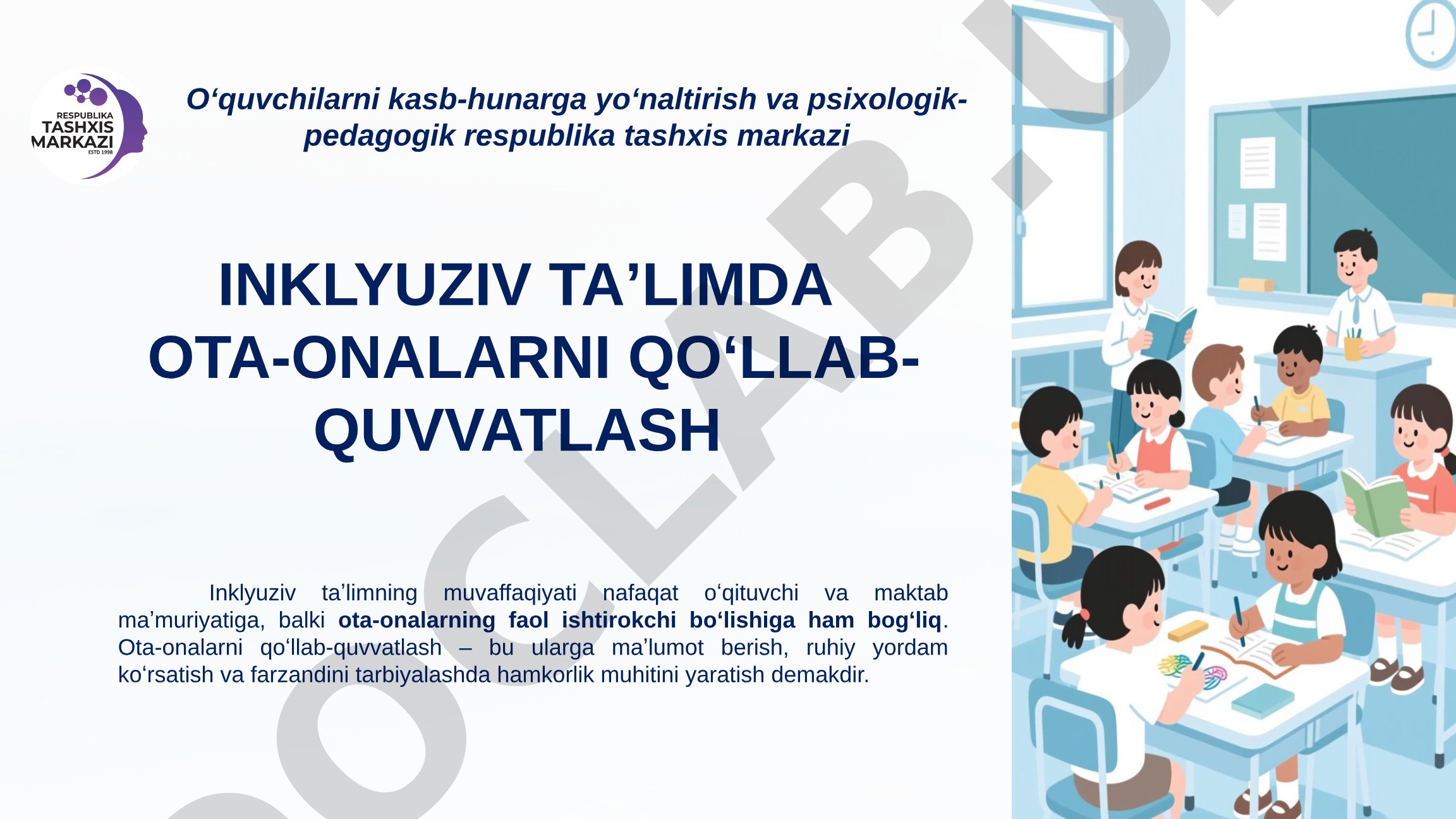 Inklyuziv taʼlimda ota-onalarni qoʻllab-quvvatlash