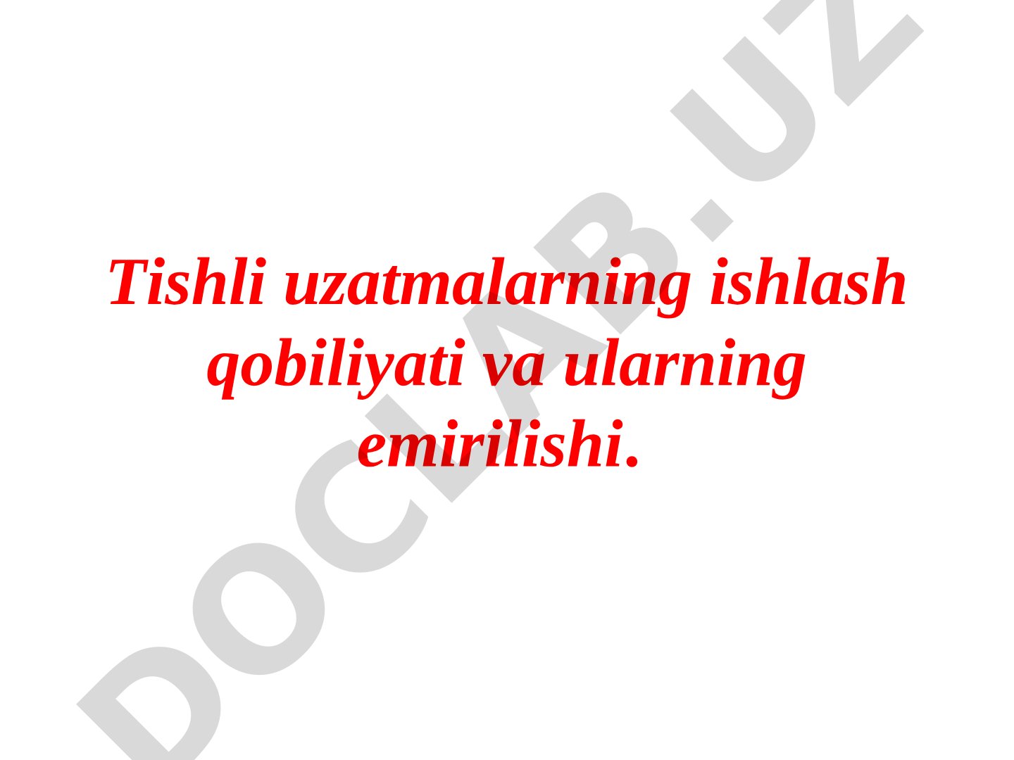 Tishli uzatmalarning ishlash qobiliyati va ularning emirilishi