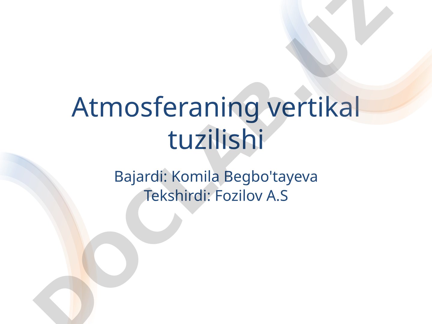 Atmosferaning vertikal tuzilishi