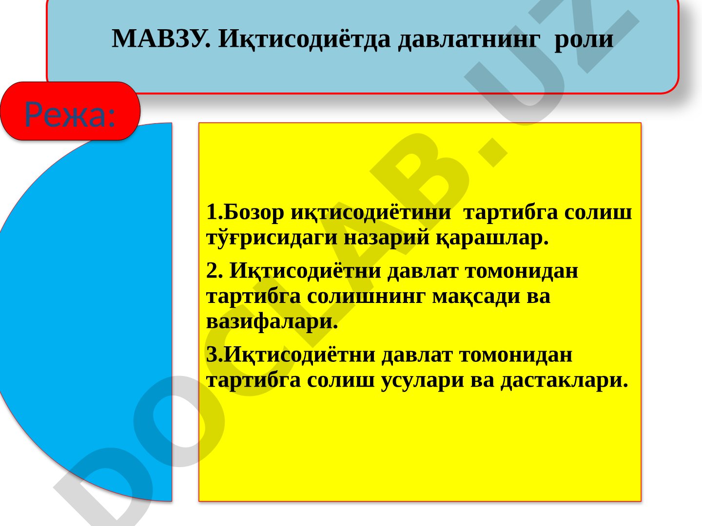 Иқтисодиётда давлатнинг роли