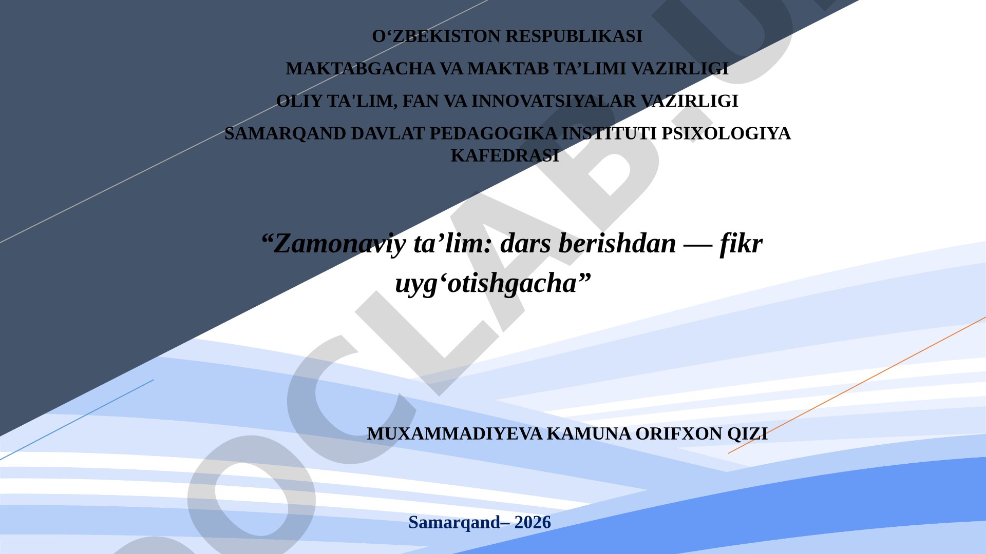 Zamonaviy ta'lim: dars berishdan fikr uyg'otishgacha