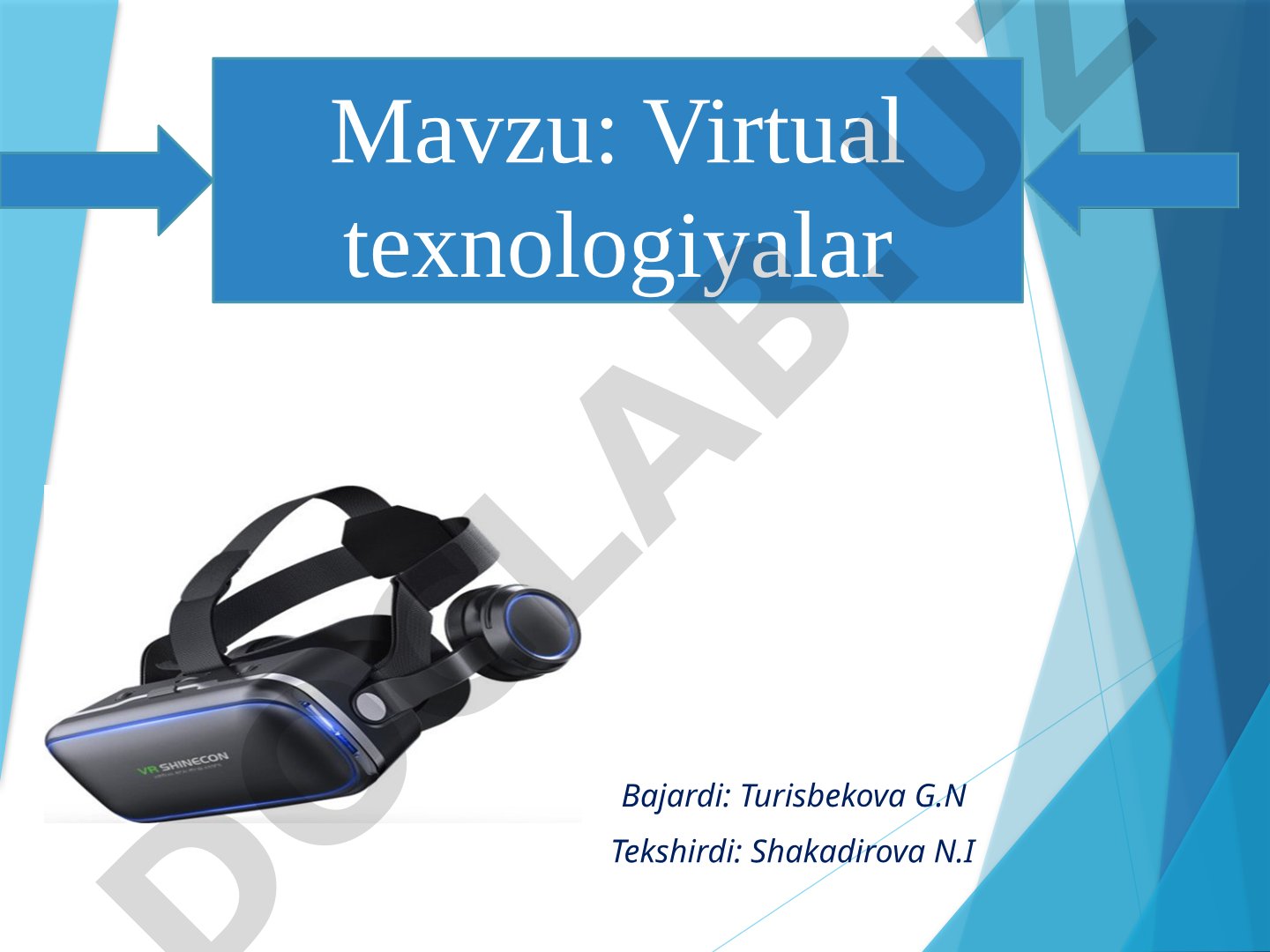 Virtual voqealik texnologiyasi, turlari va kelajagi haqida taqdimot