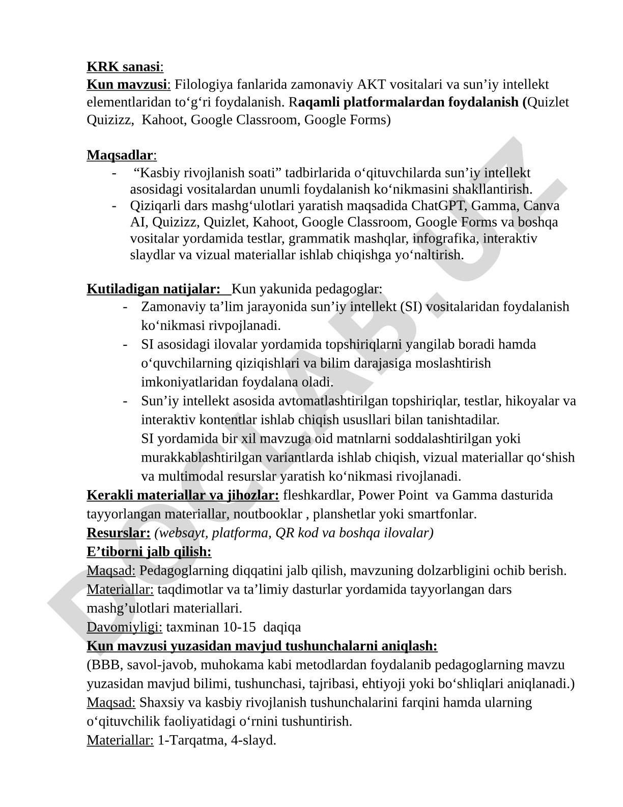 Filologiya fanlarida zamonaviy AKT vositalari va sun’iy intellekt elementlaridan to‘g‘ri foydalanish
