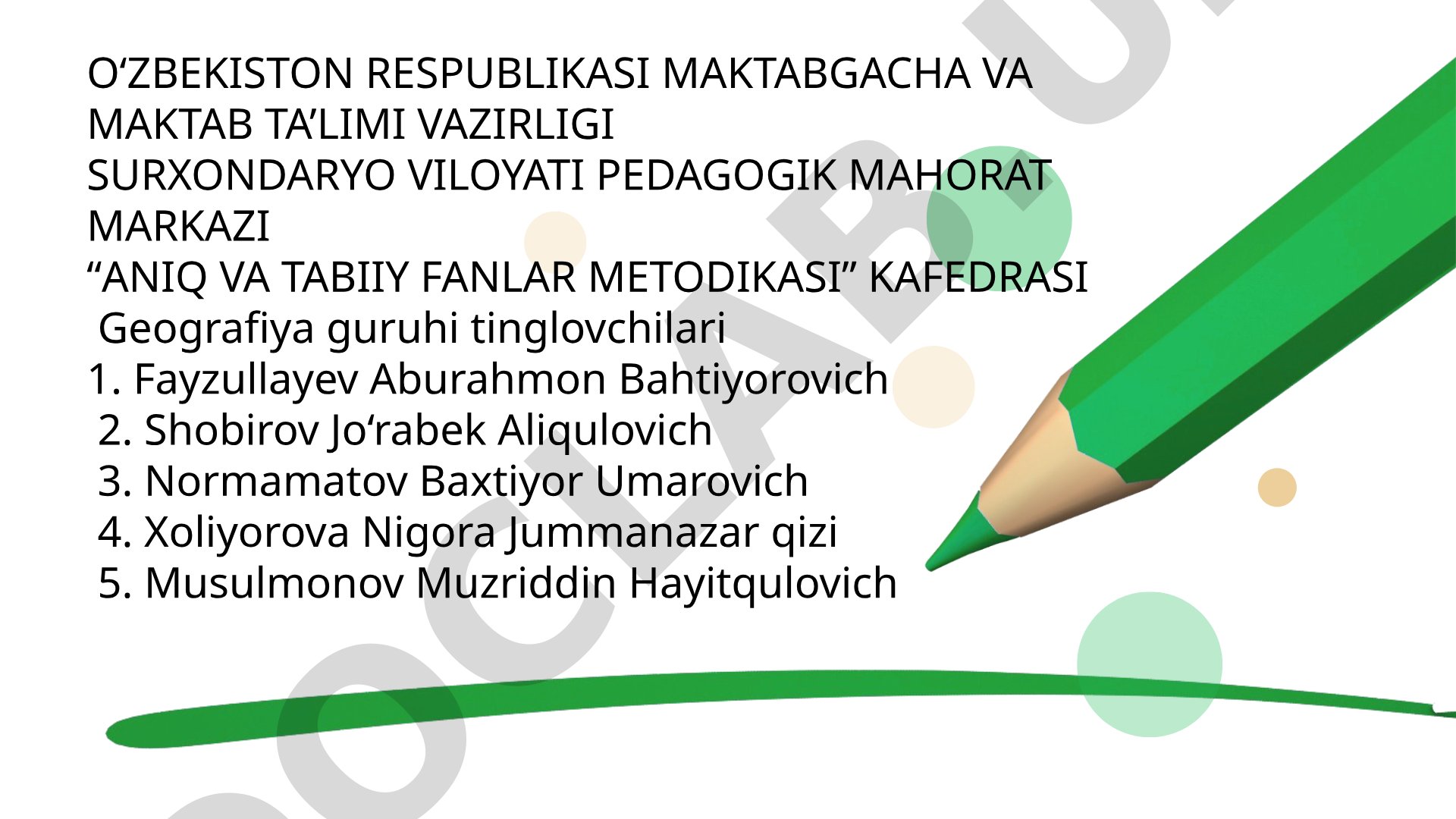 Atlantika okeani mavzusini krossvord metodi orqali o'rgatish