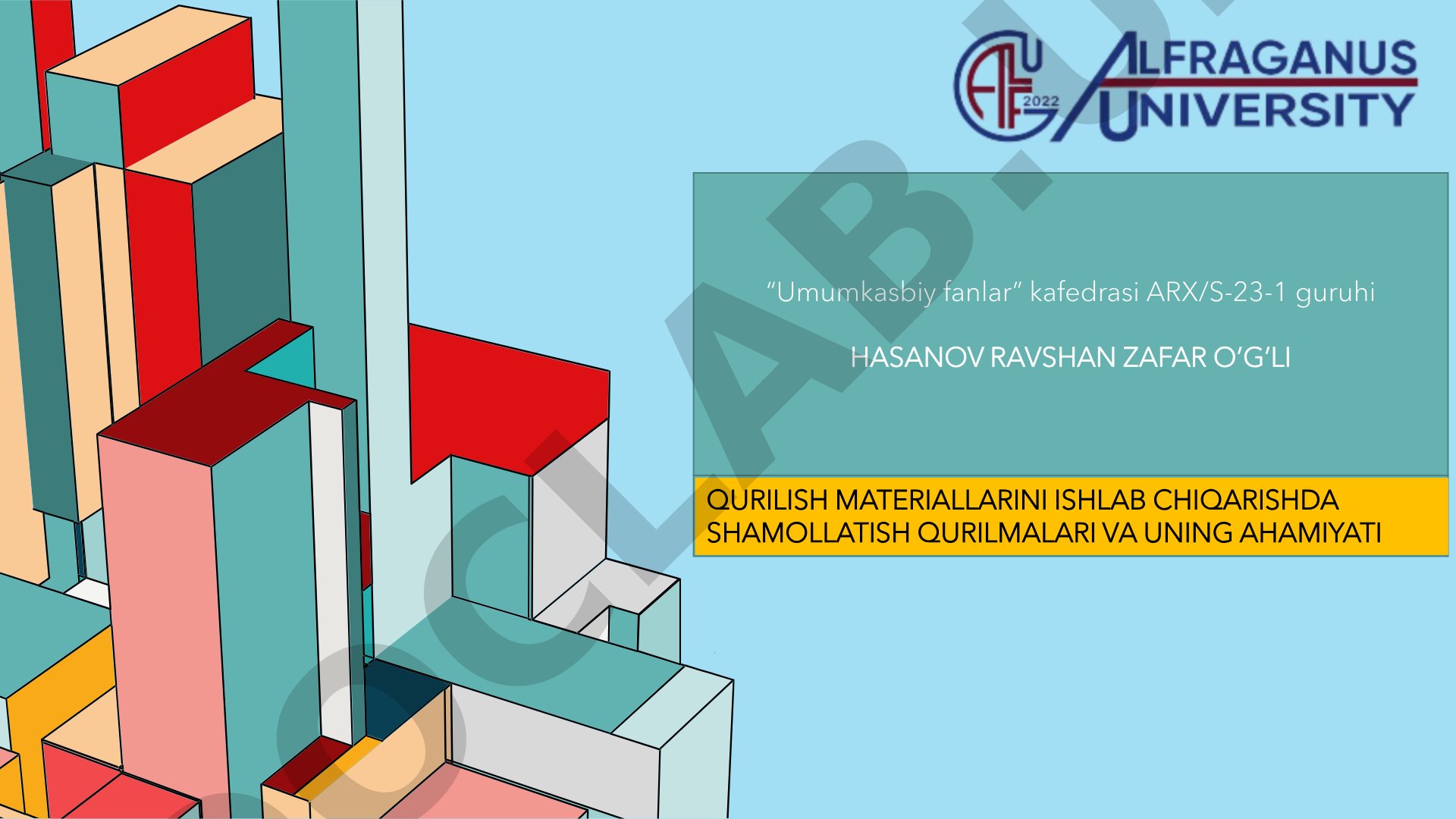 Qurilish materiallarini ishlab chiqarishda shamollatish qurilmalari va uning ahamiyati