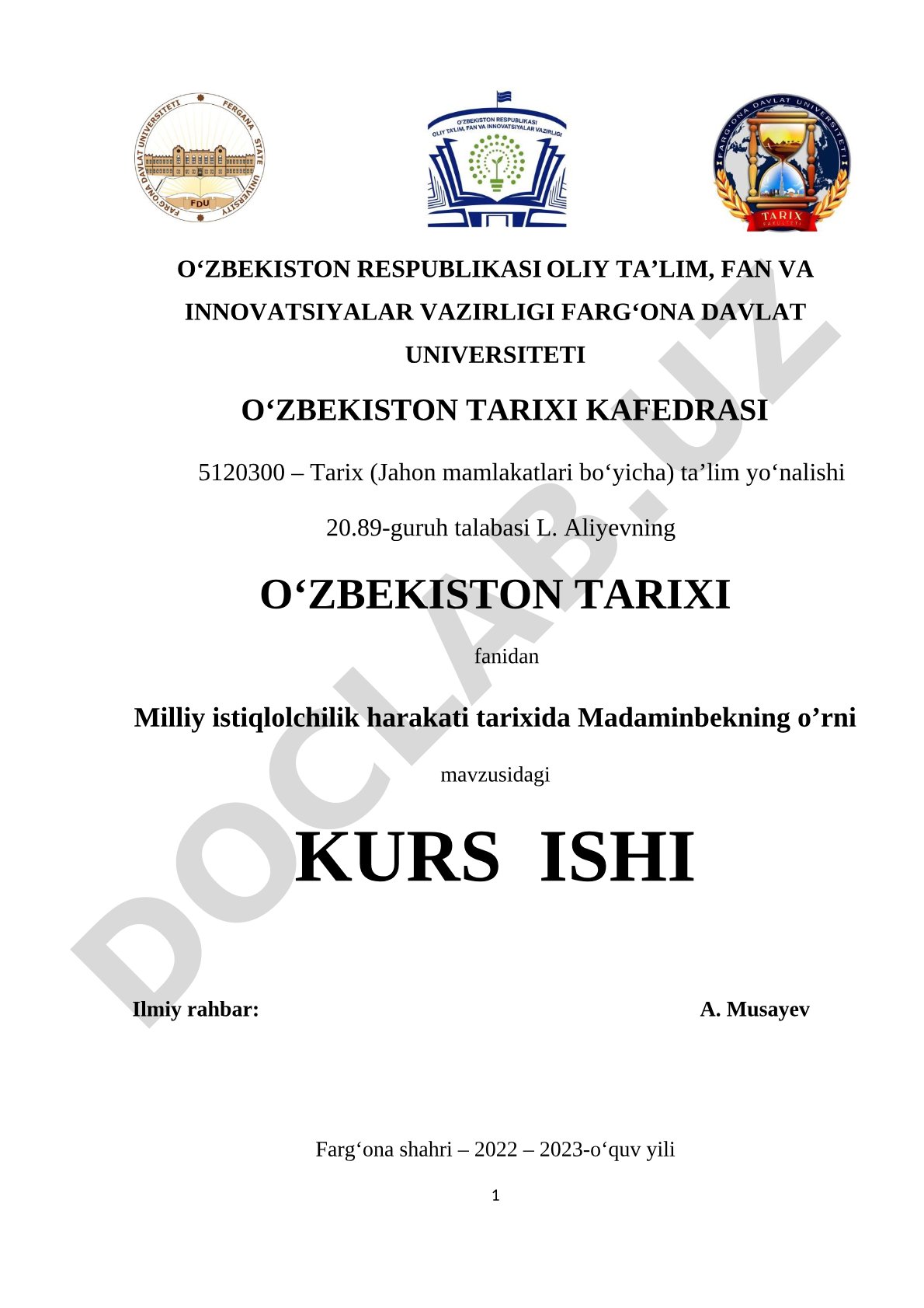 Milliy istiqlolchilik harakati tarixida Madaminbekning o‘rni