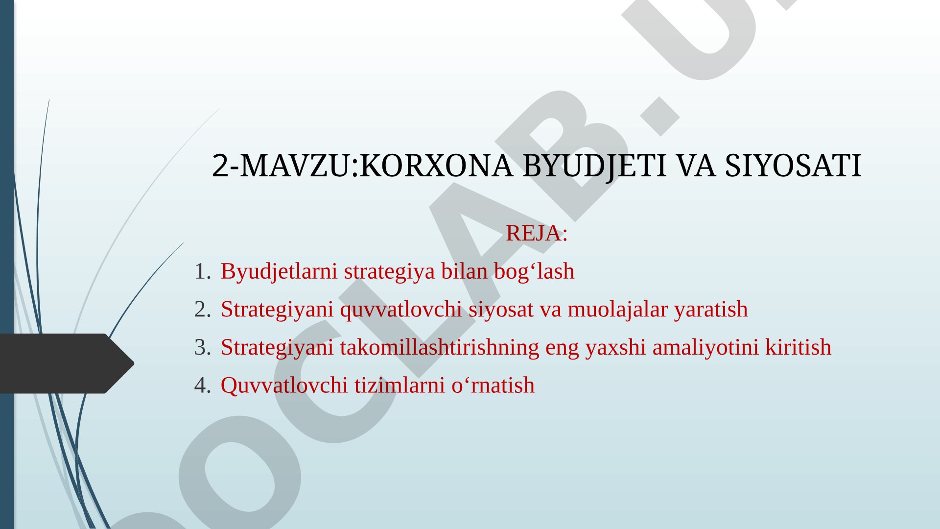Korxona byudjeti va siyosati