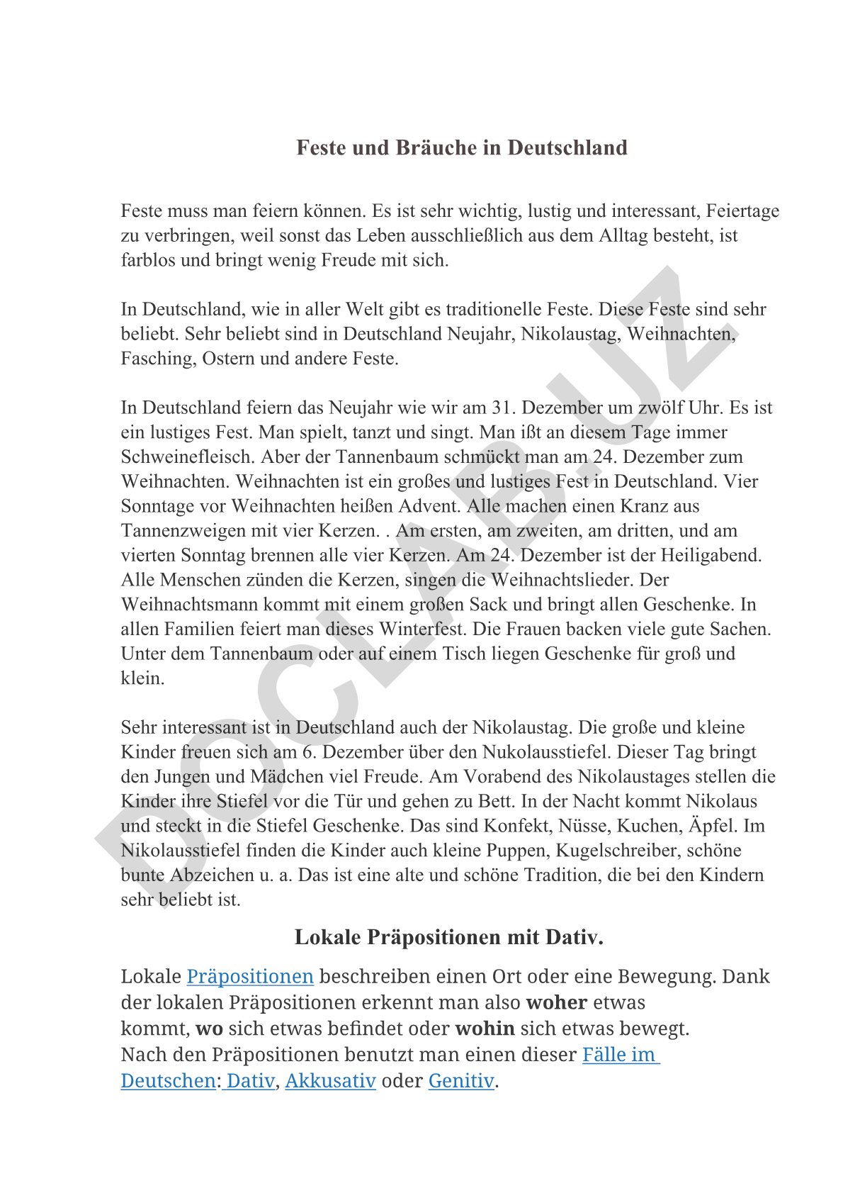 Feste und Bräuche in Deutschland