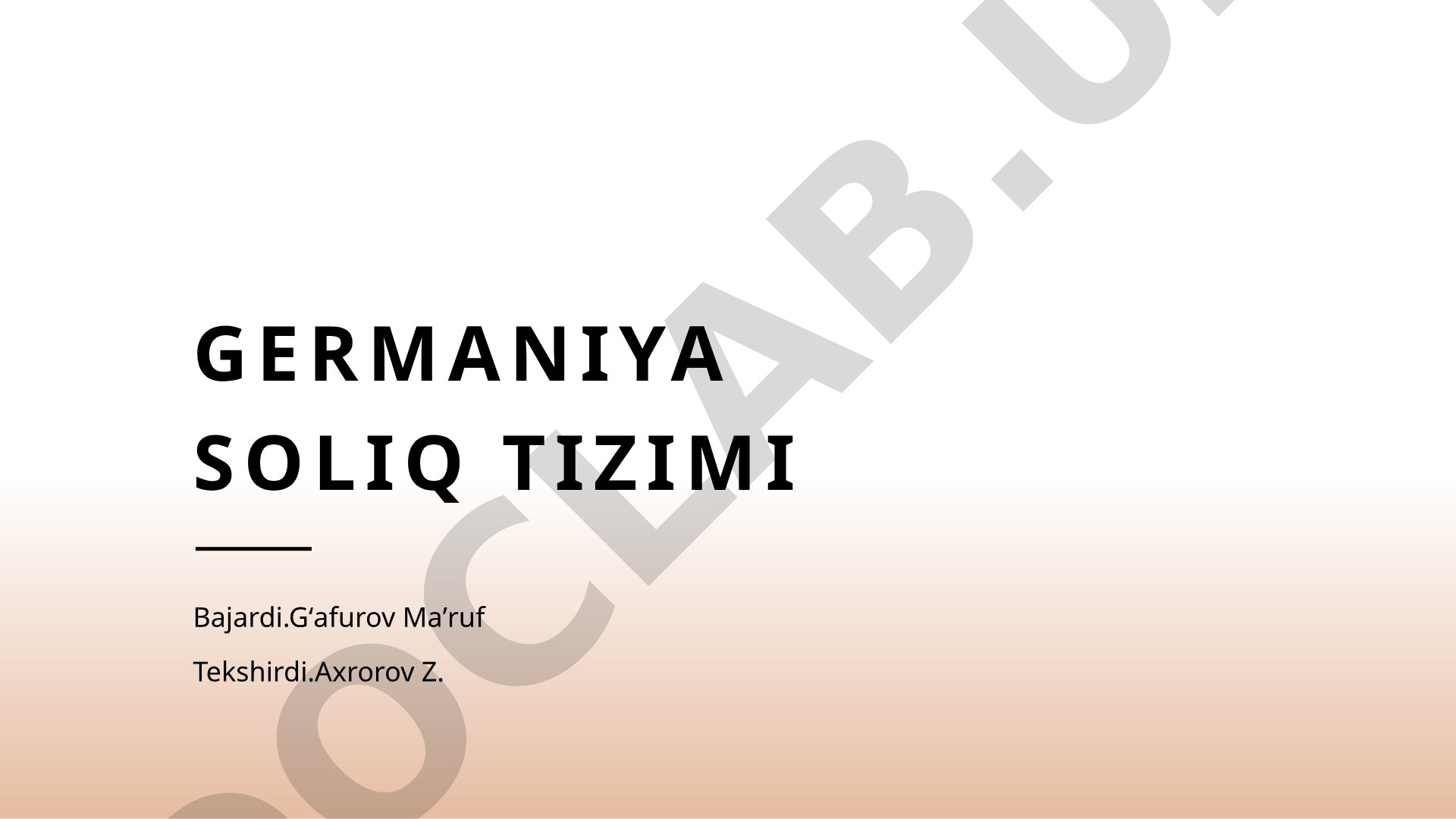 Germaniya soliq tizimi
