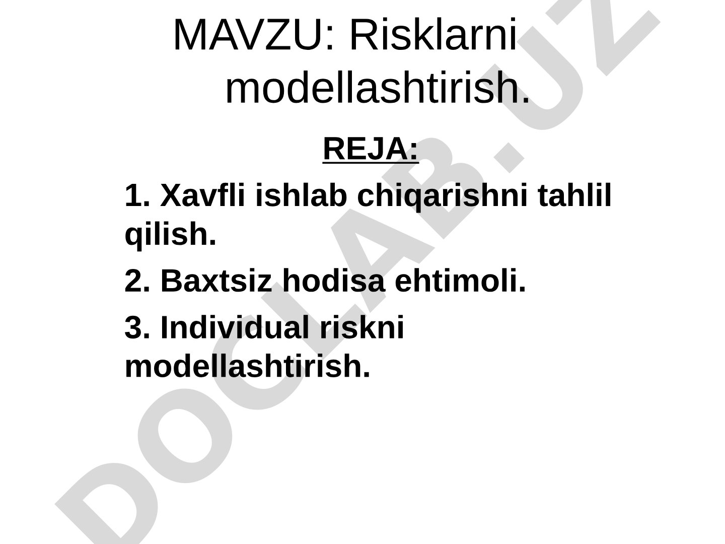 Risklarni modellashtirish