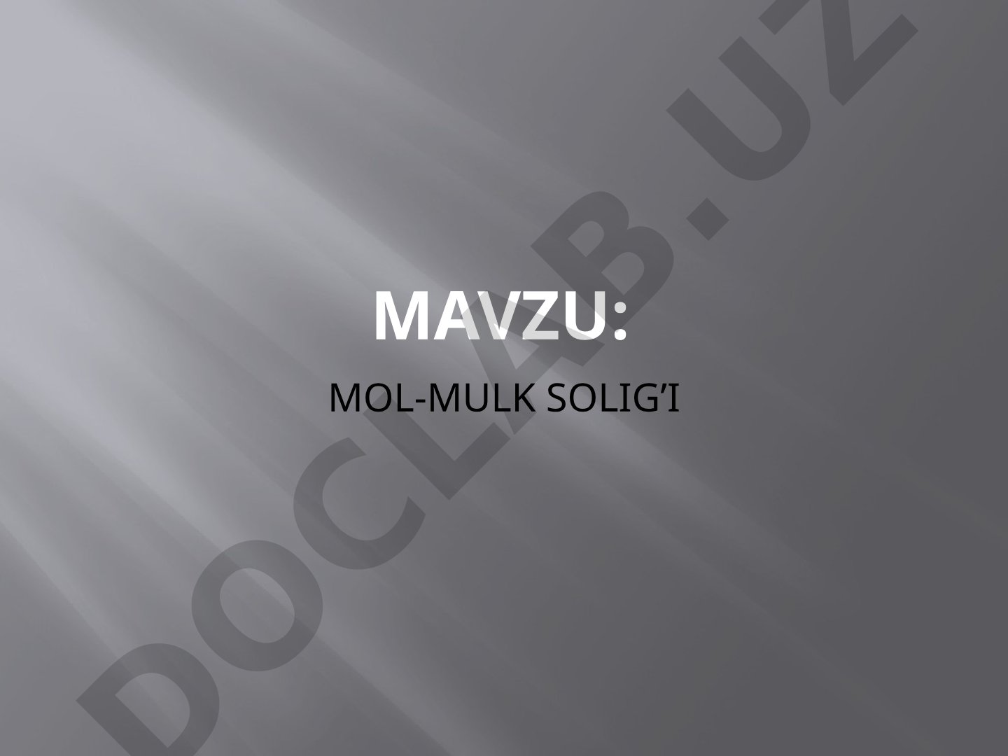 Mol-mulk solig'i
