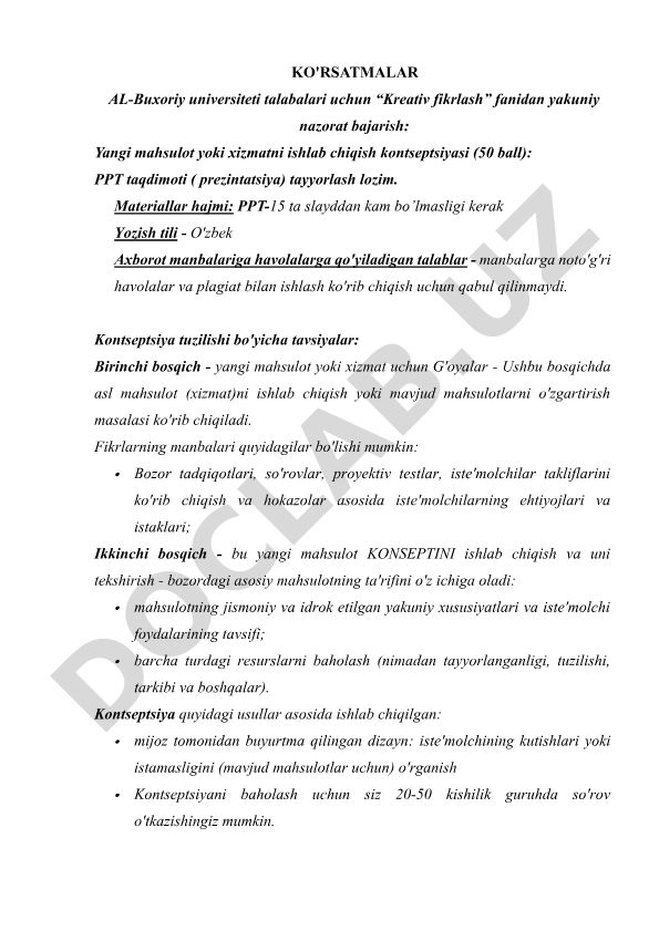 Yangi mahsulot yoki xizmatni ishlab chiqish kontseptsiyasi