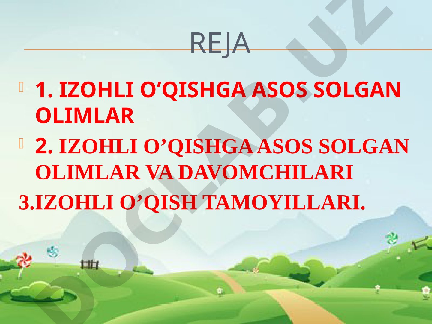 Izohli o’qish metodiga tasnif