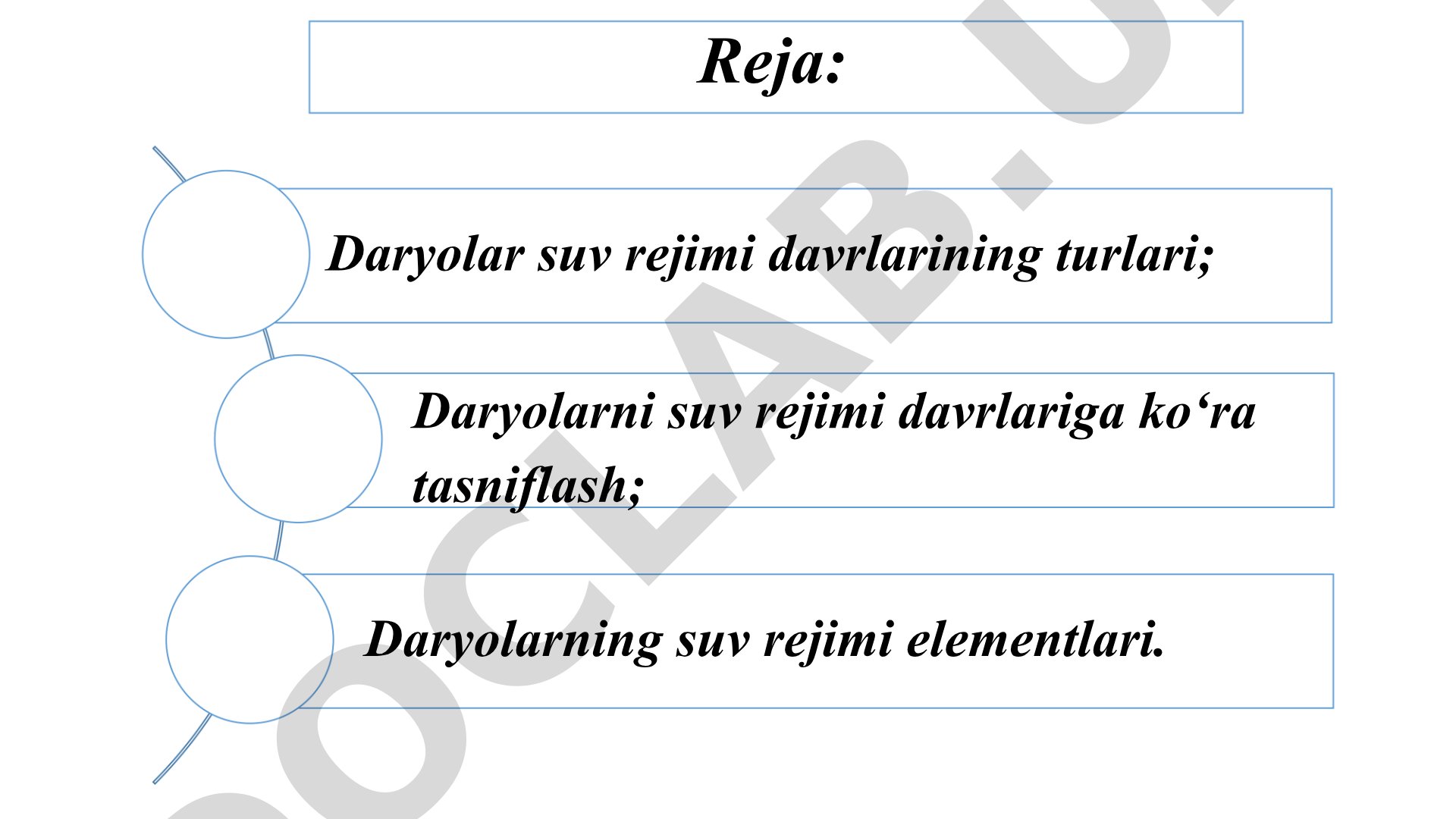 Daryolarning suv rejimi elementlari