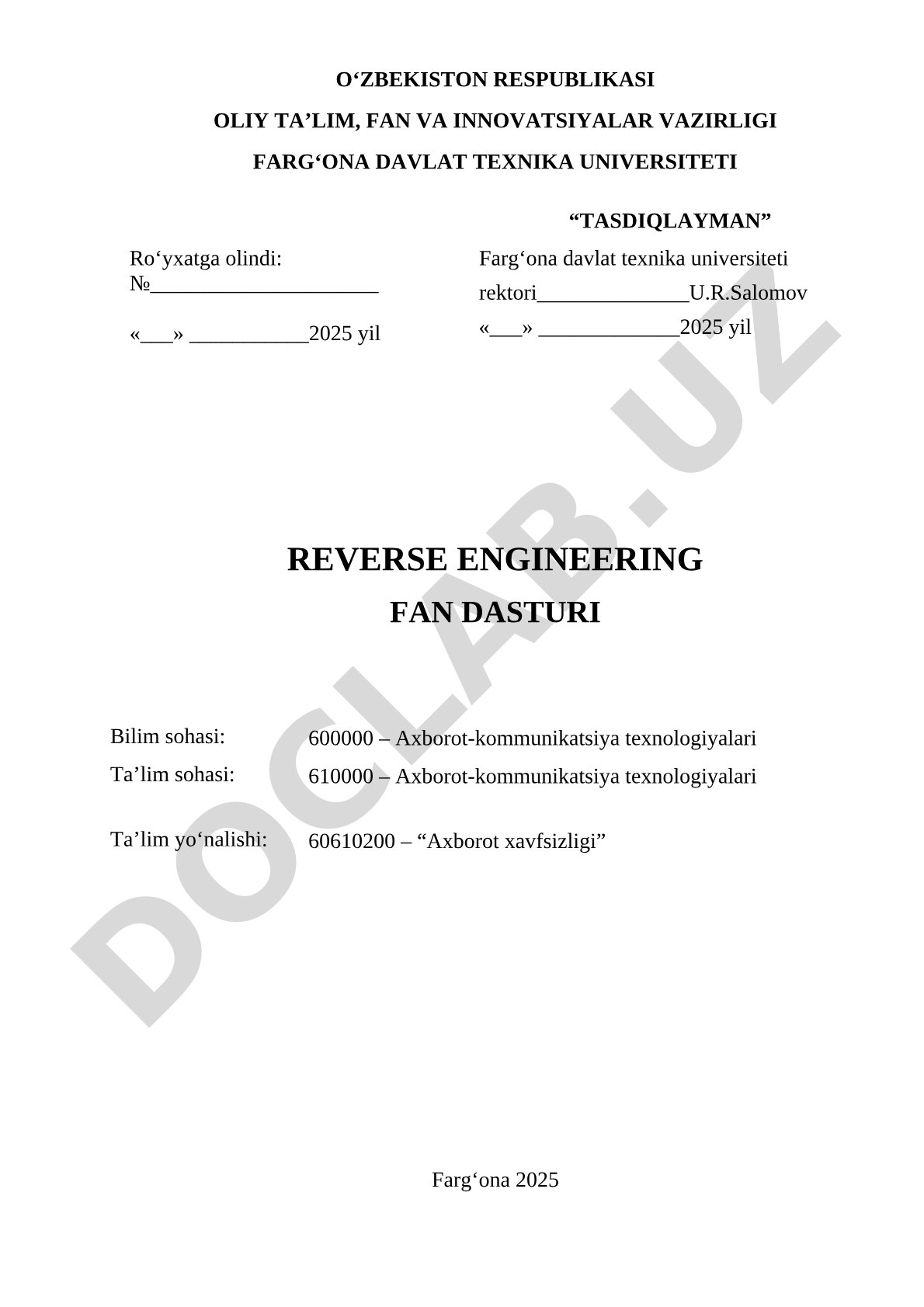 Reverse Engineering