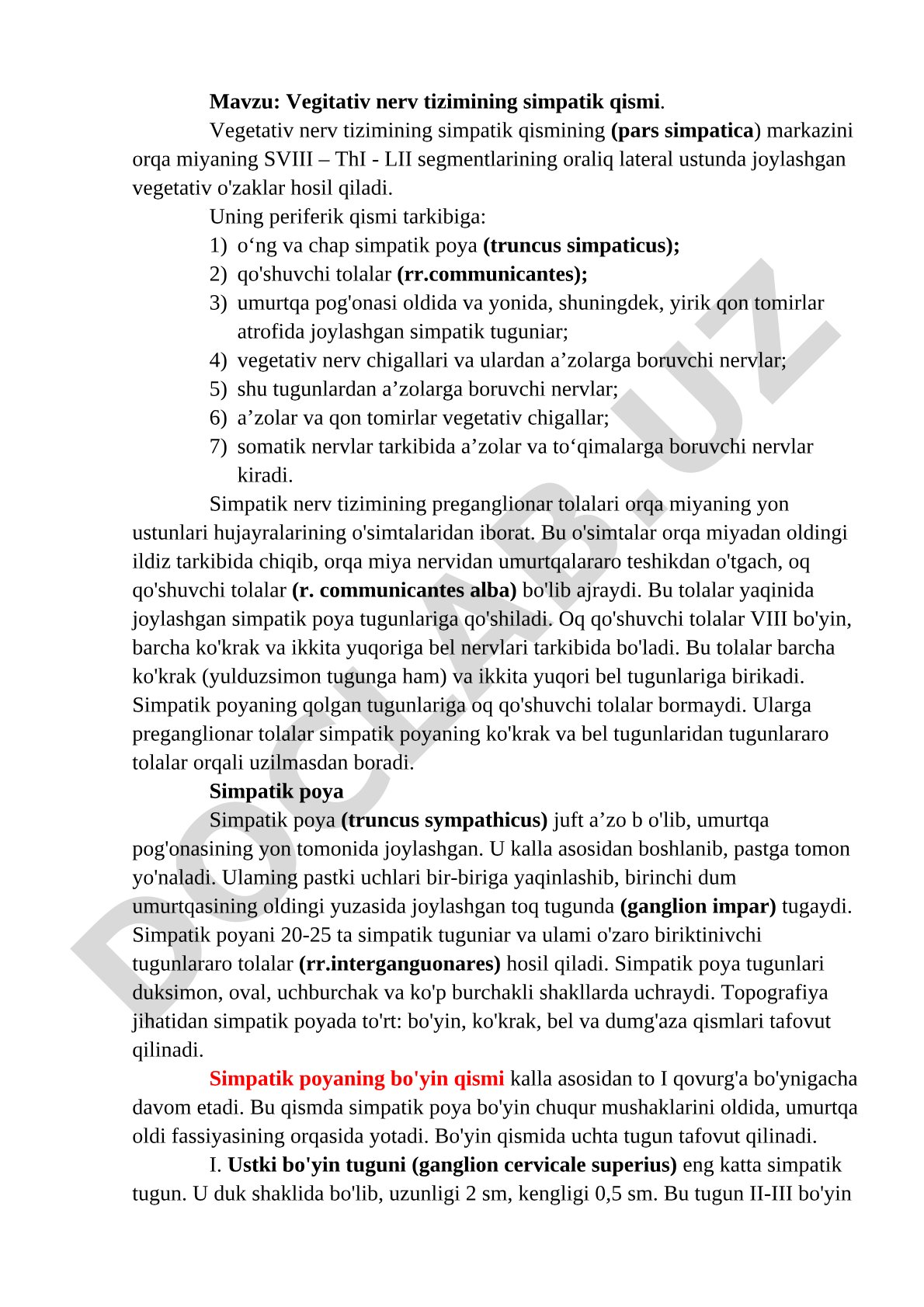 Vegitativ nerv tizimining simpatik qismi