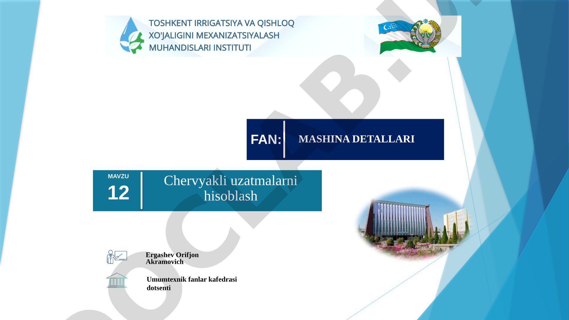 Chervyakli uzatmalarda kuchlar, materiallar, mustahkamlik hisoblari va qizishni