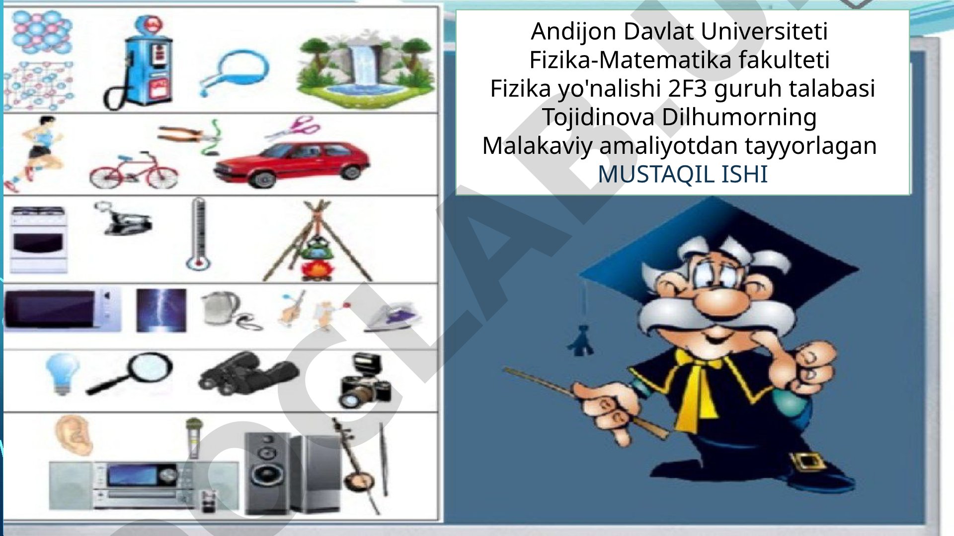 Fizika fanida namoyish tajribalarining turlari va ahamiyati haqida taqdimot