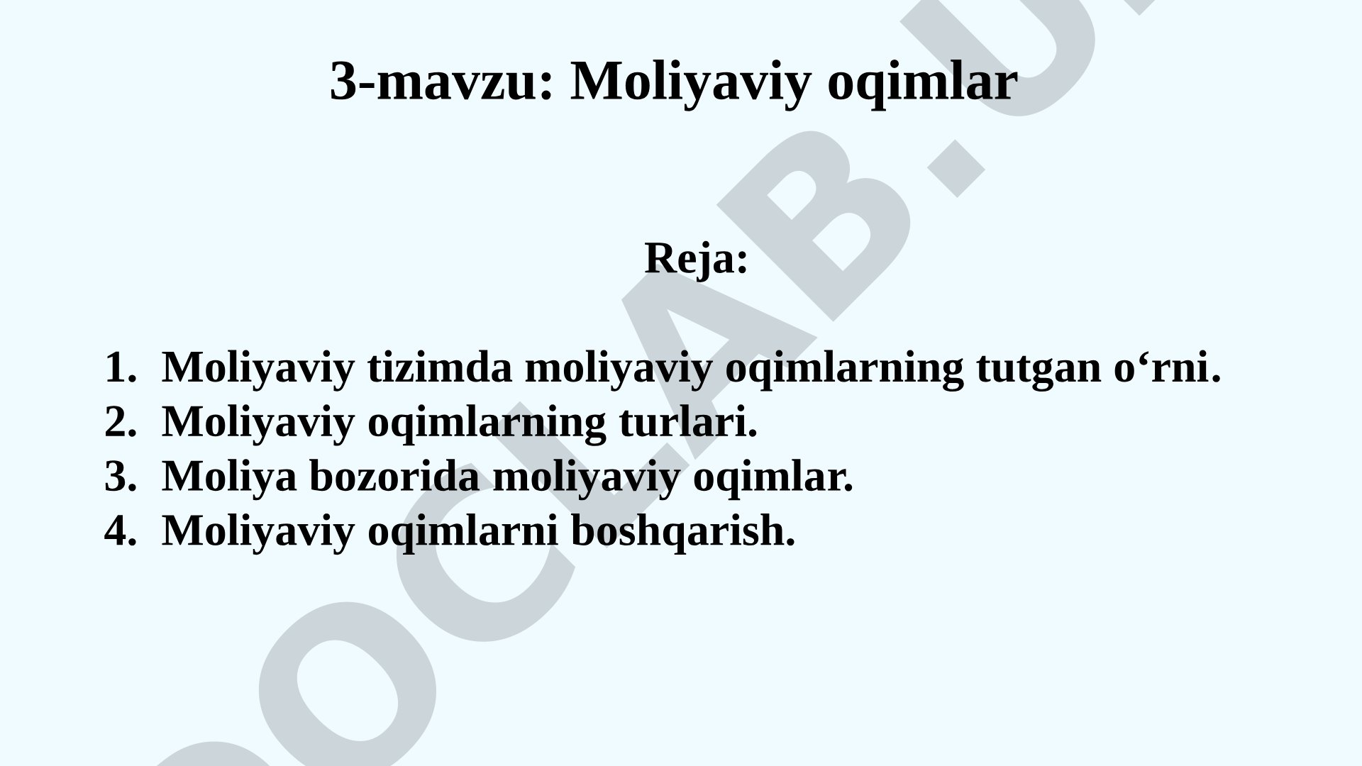 Moliyaviy tizimda moliyaviy oqimlarning tutgan o'rni