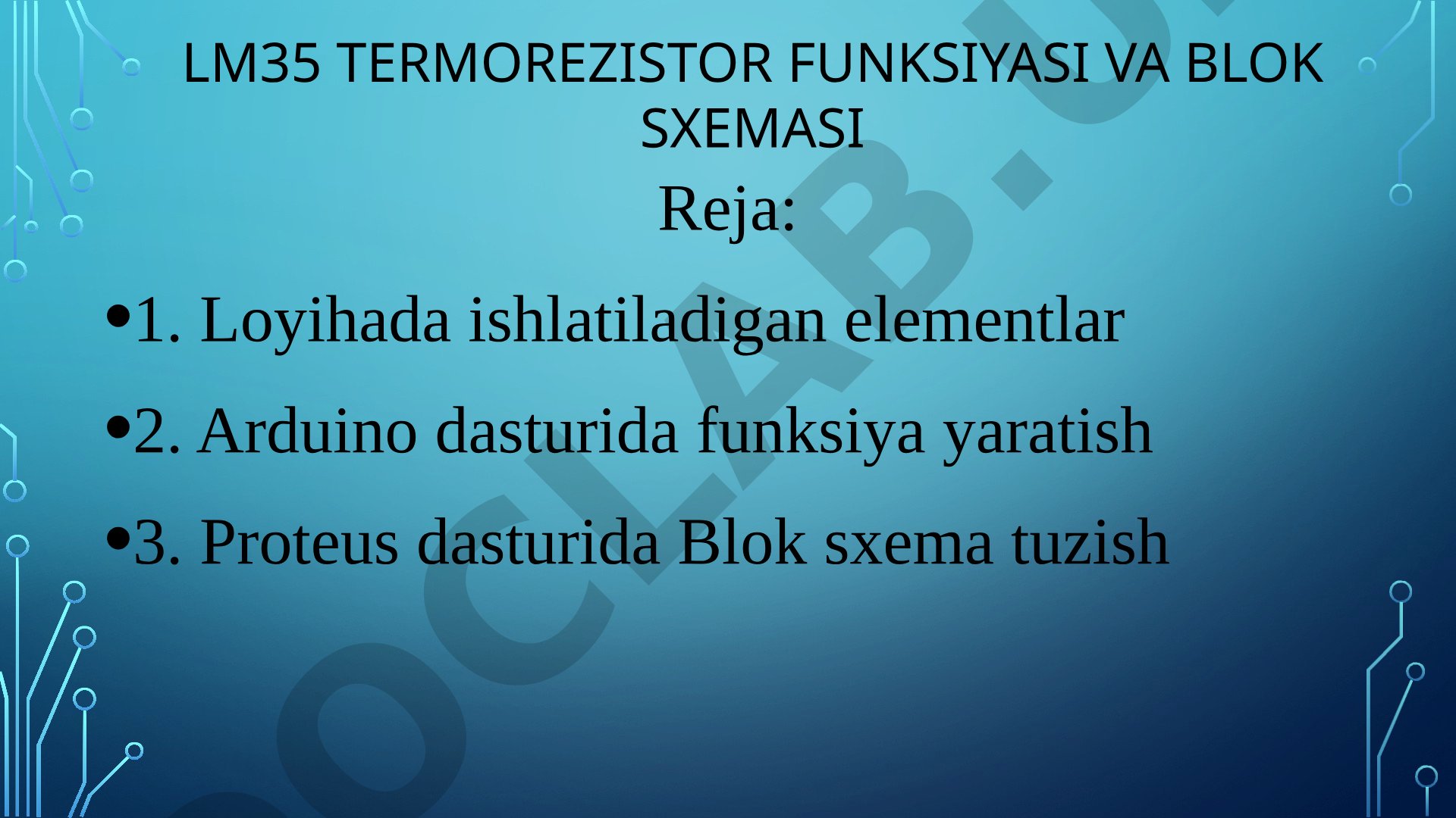 LM35 termorezistor funksiyasi va blok sxemasi