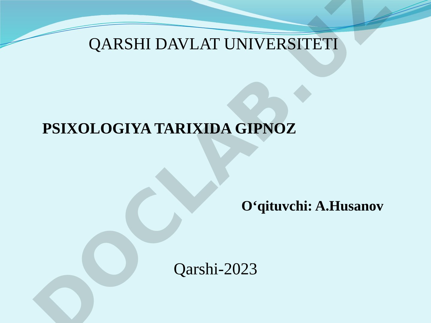 Gipnoz tushunchasi, klassik gipnoz, trans holati va gipnoz turlari haqida taqdimot