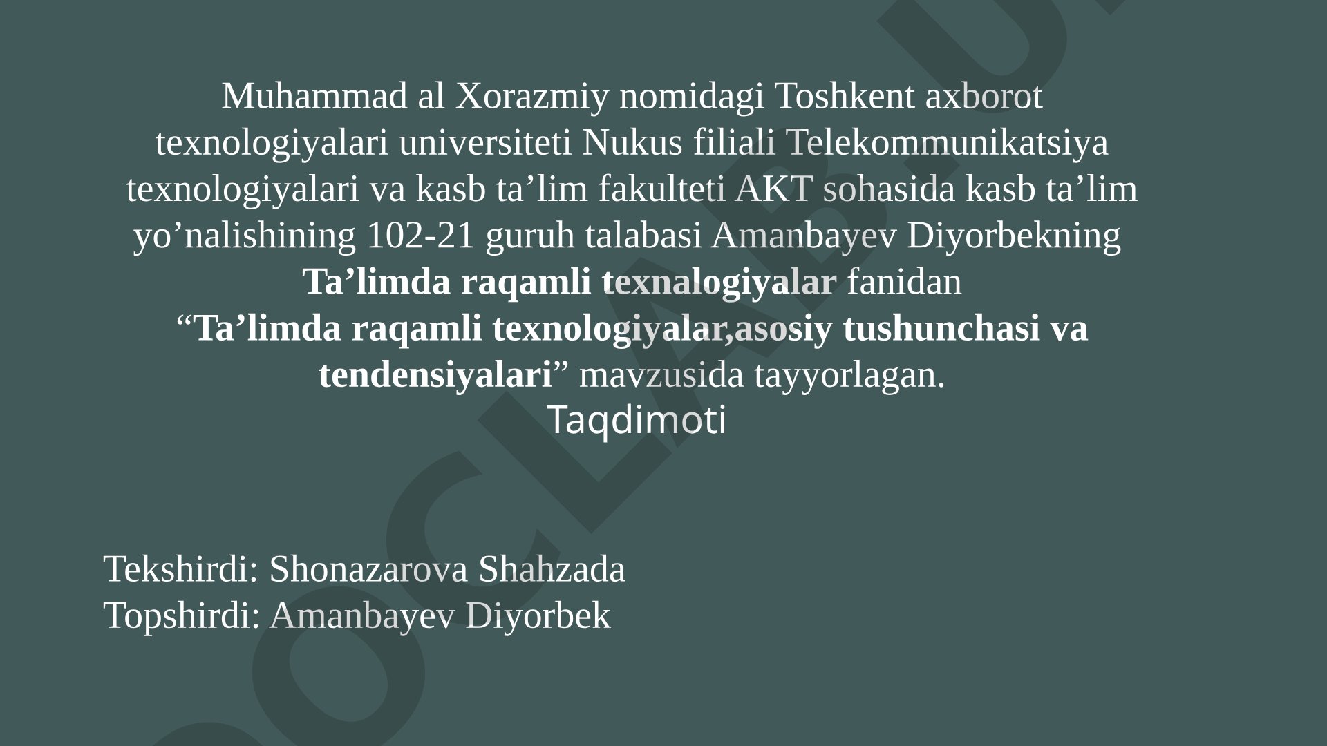 Ta'limda raqamli texnologiyalar, asosiy tushunchasi va tendensiyalari