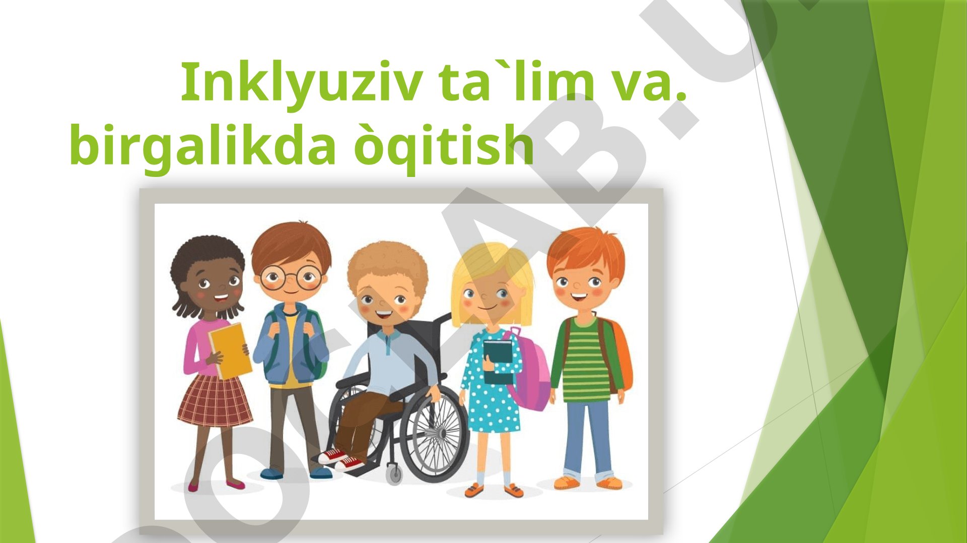Inklyuziv ta'lim va birgalikda o'qitish