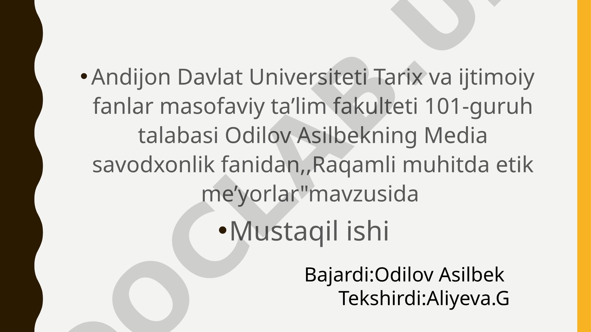 Raqamli muhitda etik me’yorlar