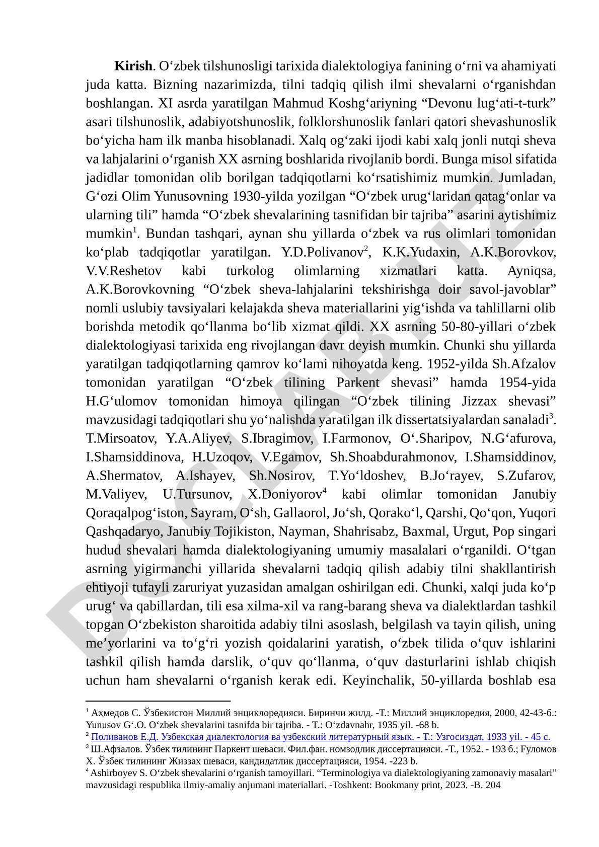 Oʻzbek tilshunosligida dialektologiyaning tarixi va ahamiyati