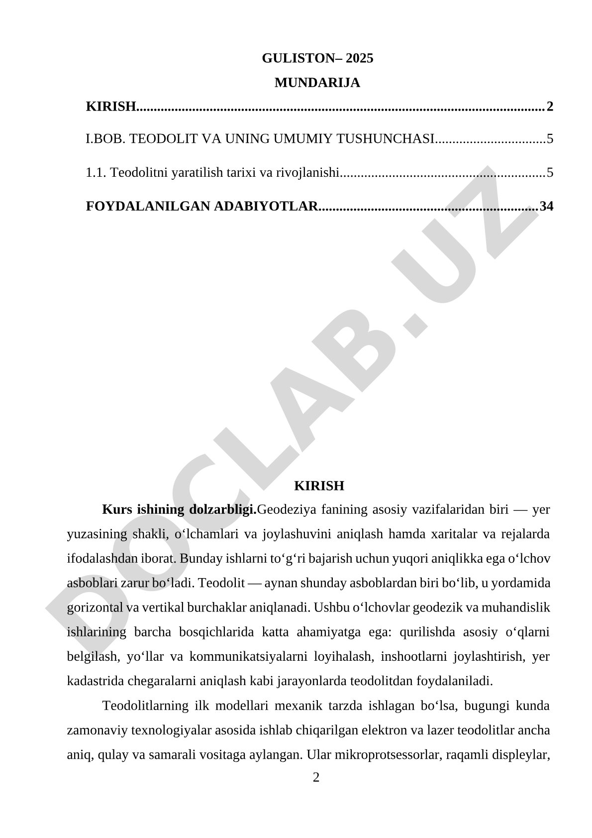 Teodolit va uning turlari