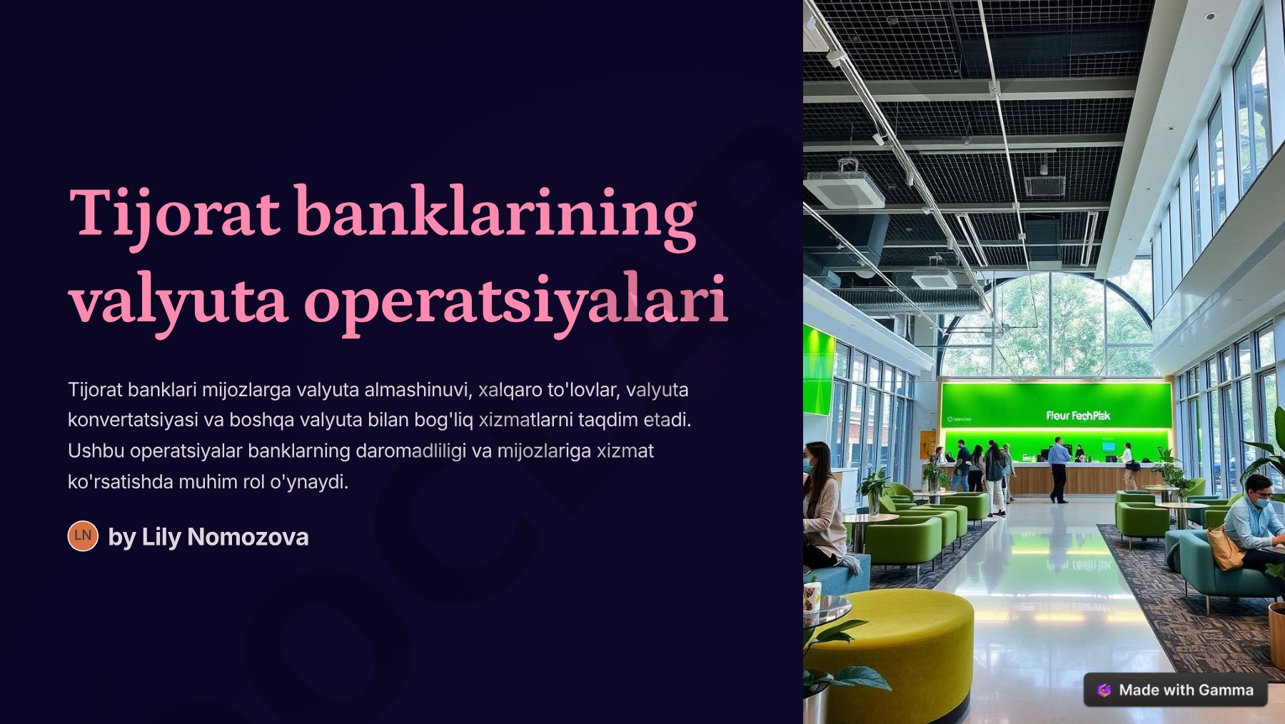 Tijorat banklarining valyuta operatsiyalari