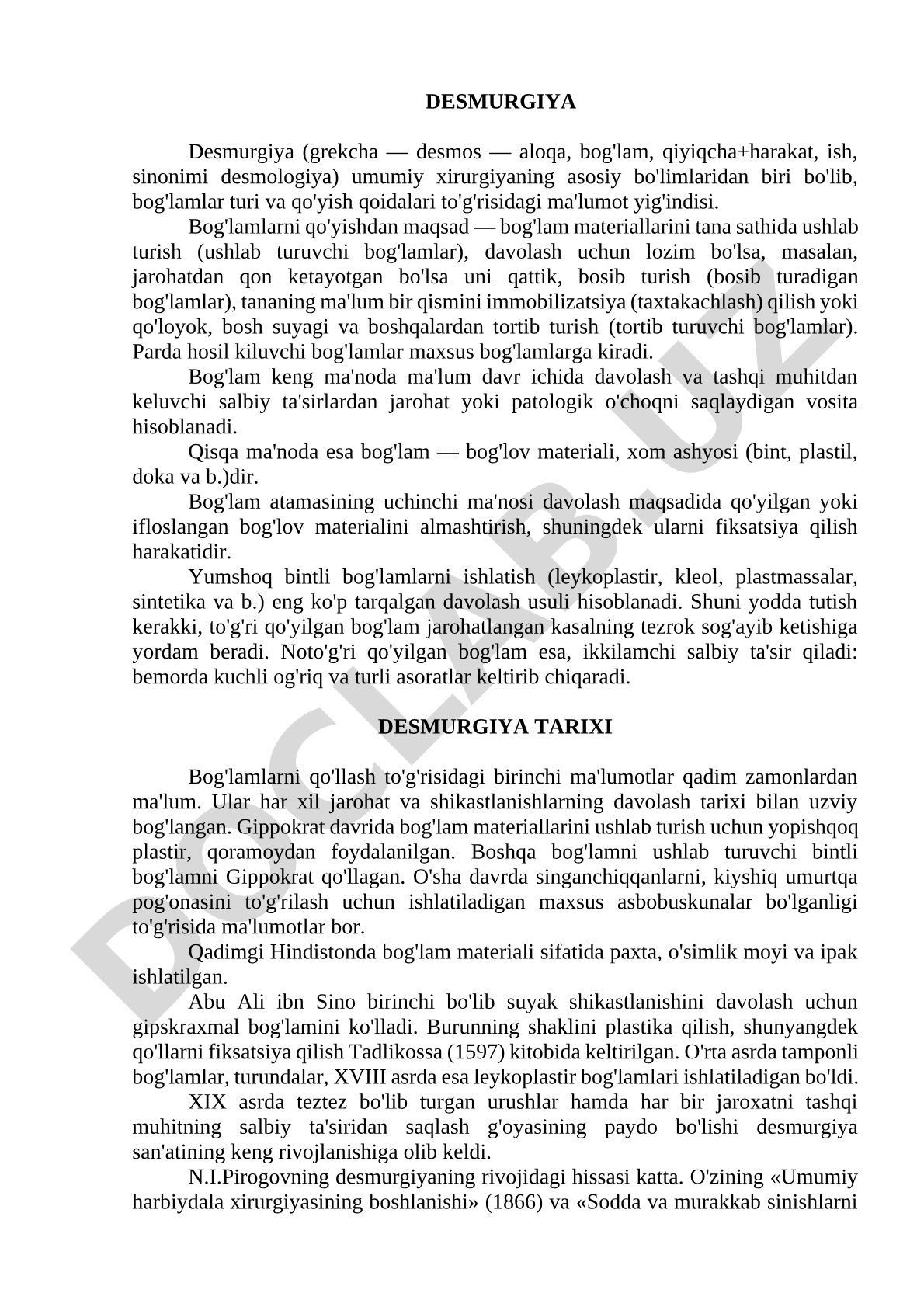 Desmurgiya: bog'lam turlari va qo'yish qoidalari