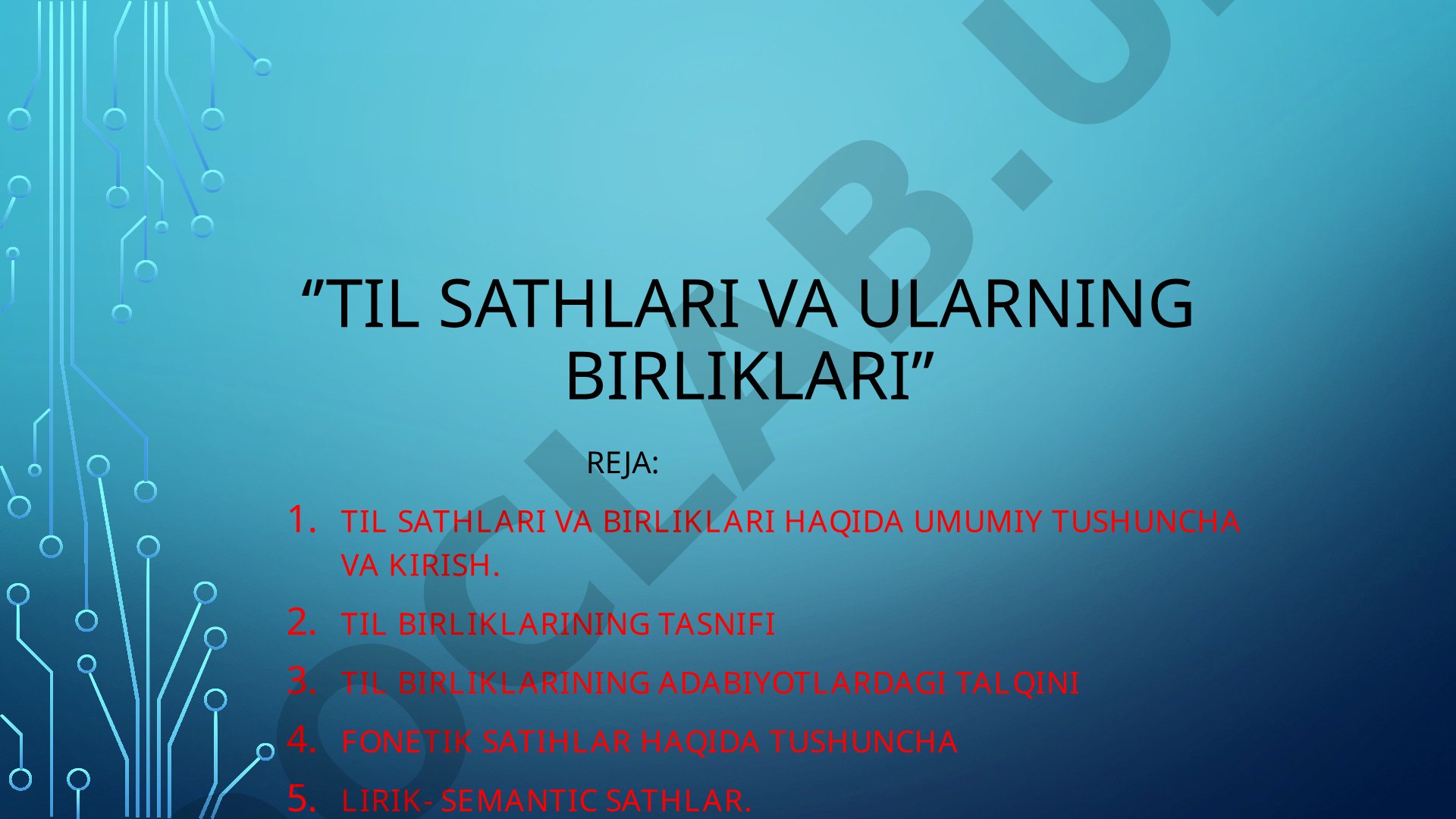 Til sathlari va ularning birliklari