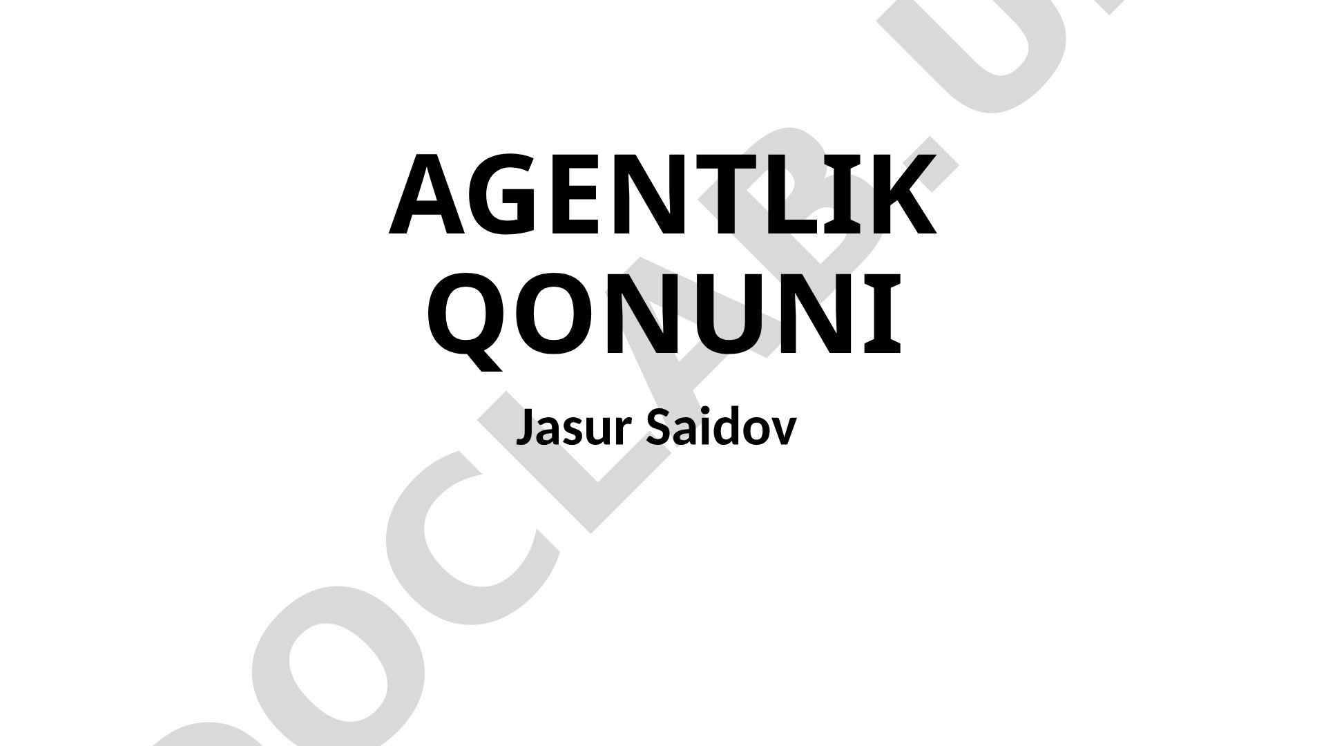 Agentlik qonuni