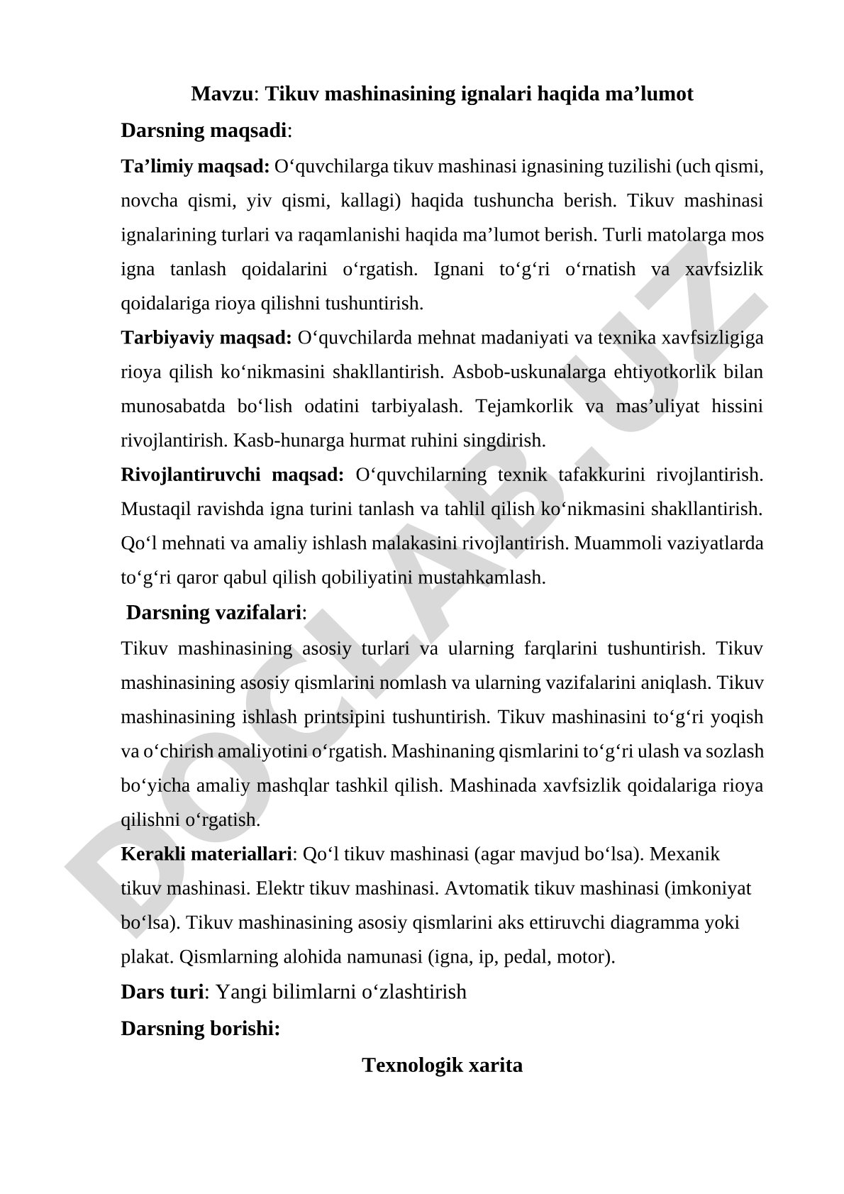 Tikuv mashinasining ignalari haqida ma’lumot