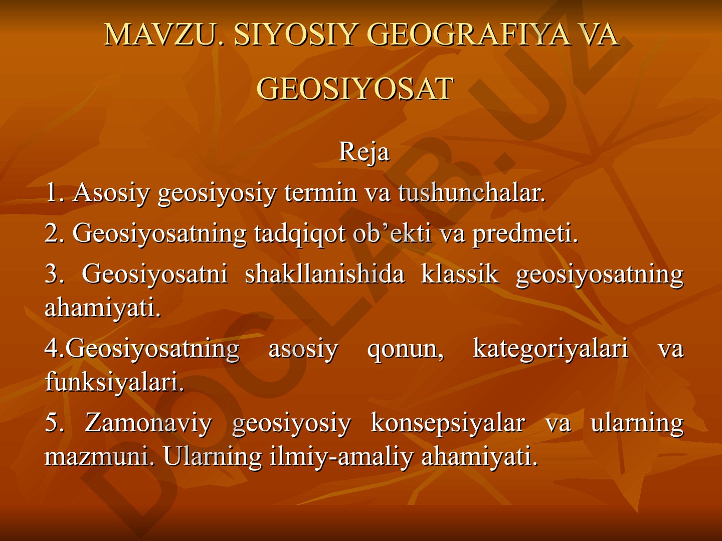 Siyosiy geografiya va geosiyosat