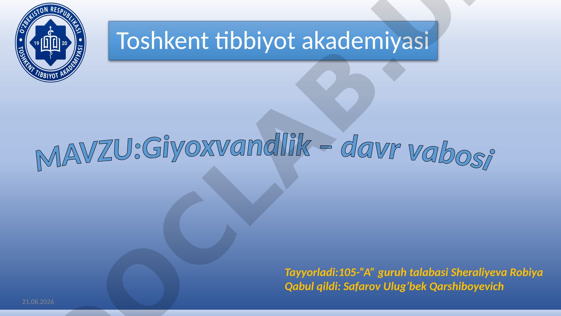 Giyoxvandlik – davr vabosi