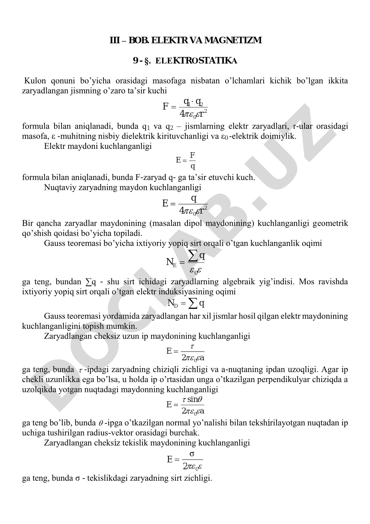 Elektr va magnetizm: elektrostatika asoslari