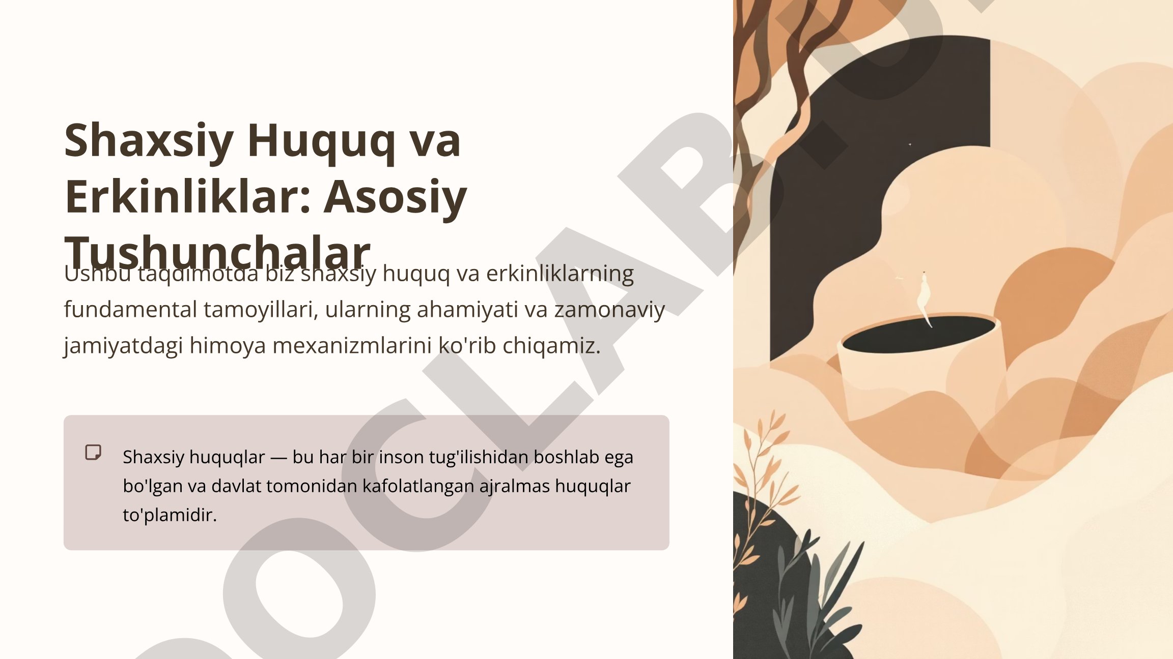 Shaxsiy Huquq va Erkinliklar: Asosiy Tushunchalar