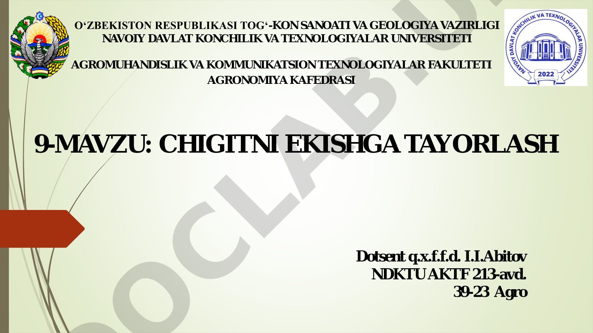Chigitni ekishga tayyorlash