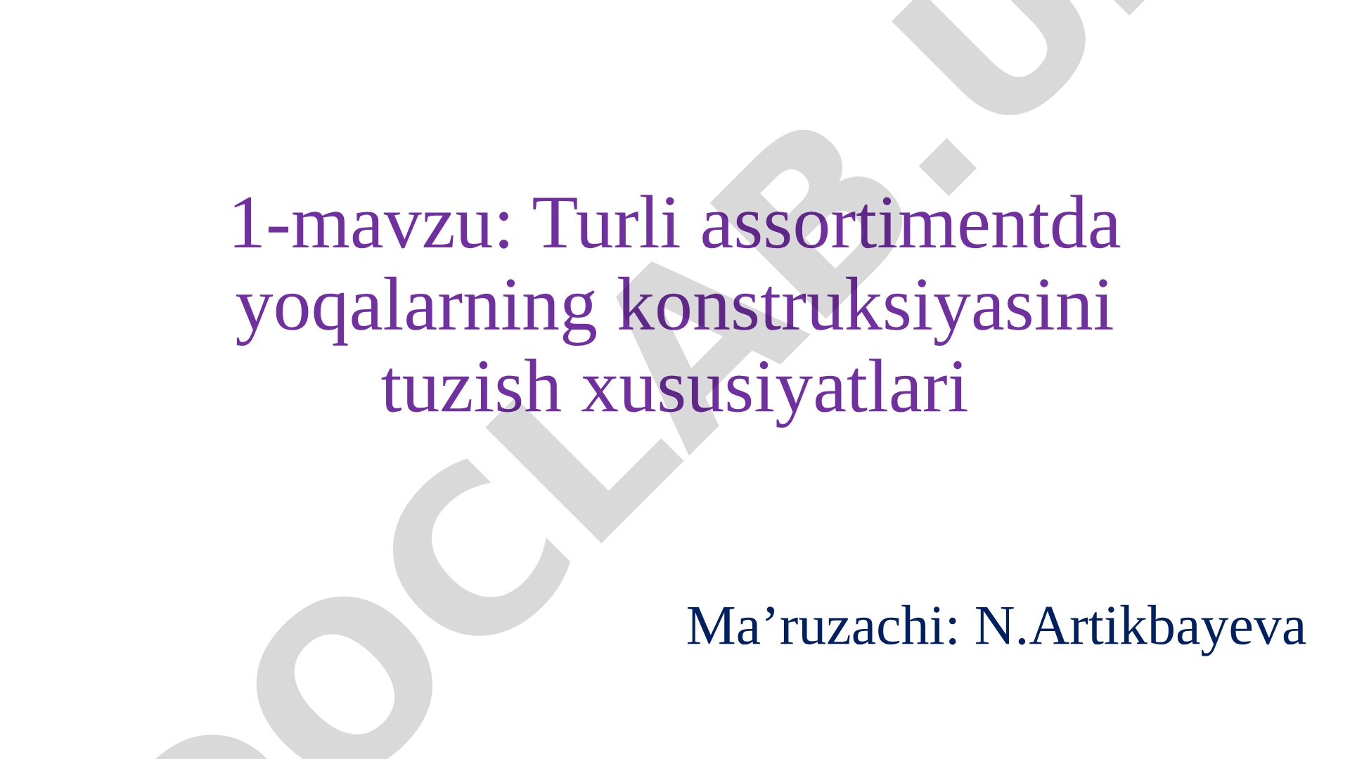 Turli assortimentda yoqalarning konstruksiyasini tuzish xususiyatlari